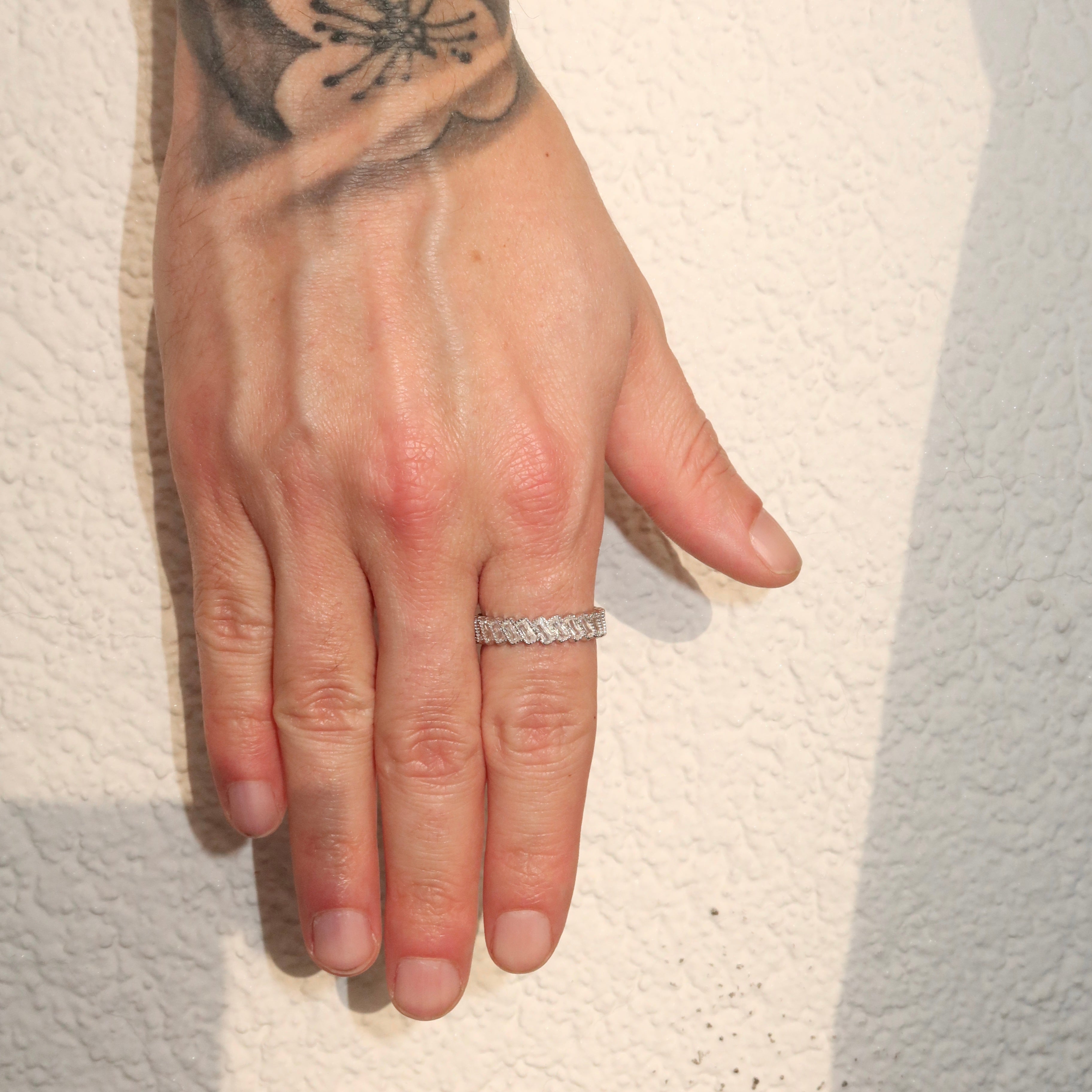 925 Sterling Silver Baguette Row Ring