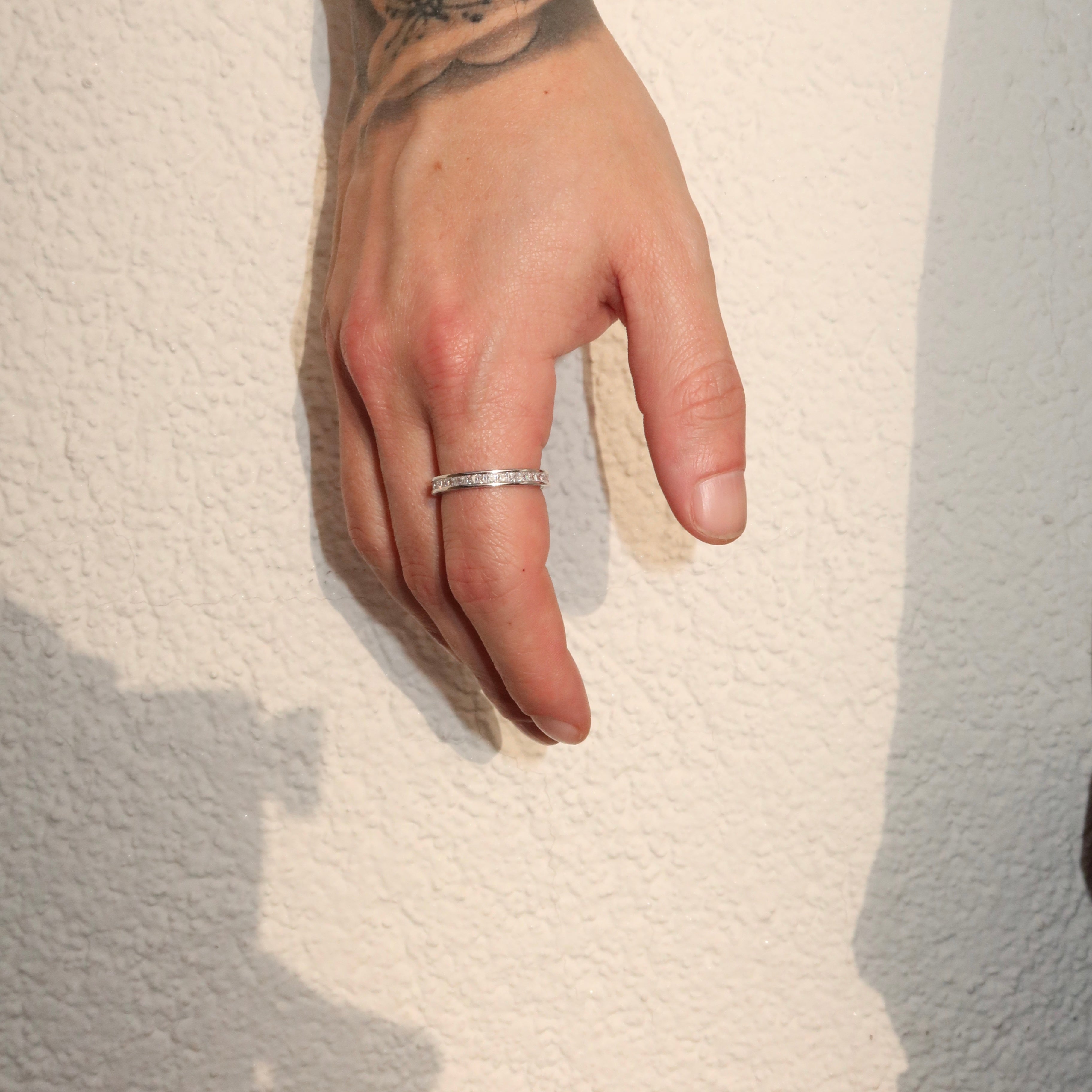 925 Silver Baguette Thin Band Ring