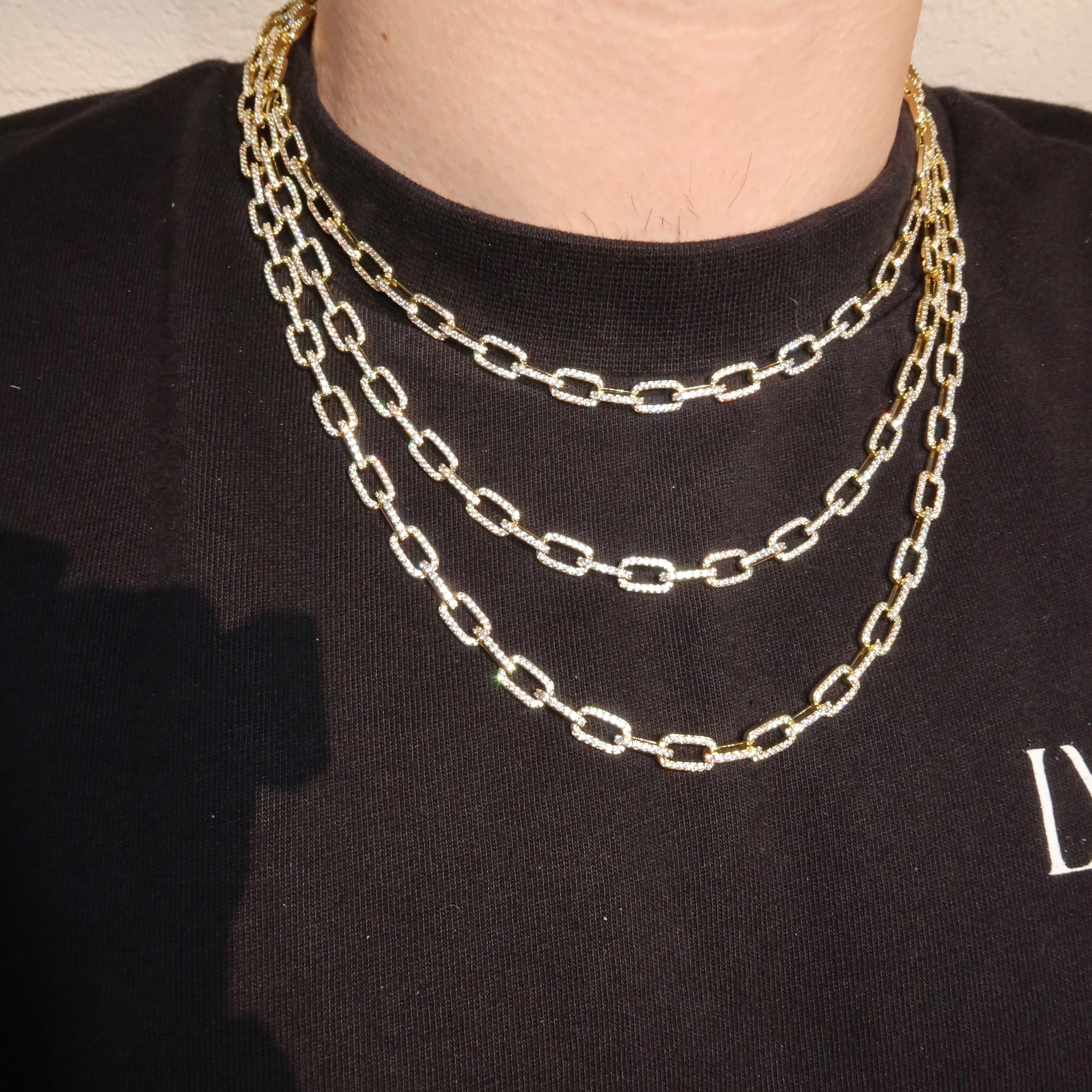 14K 6mm Iced Link Chain