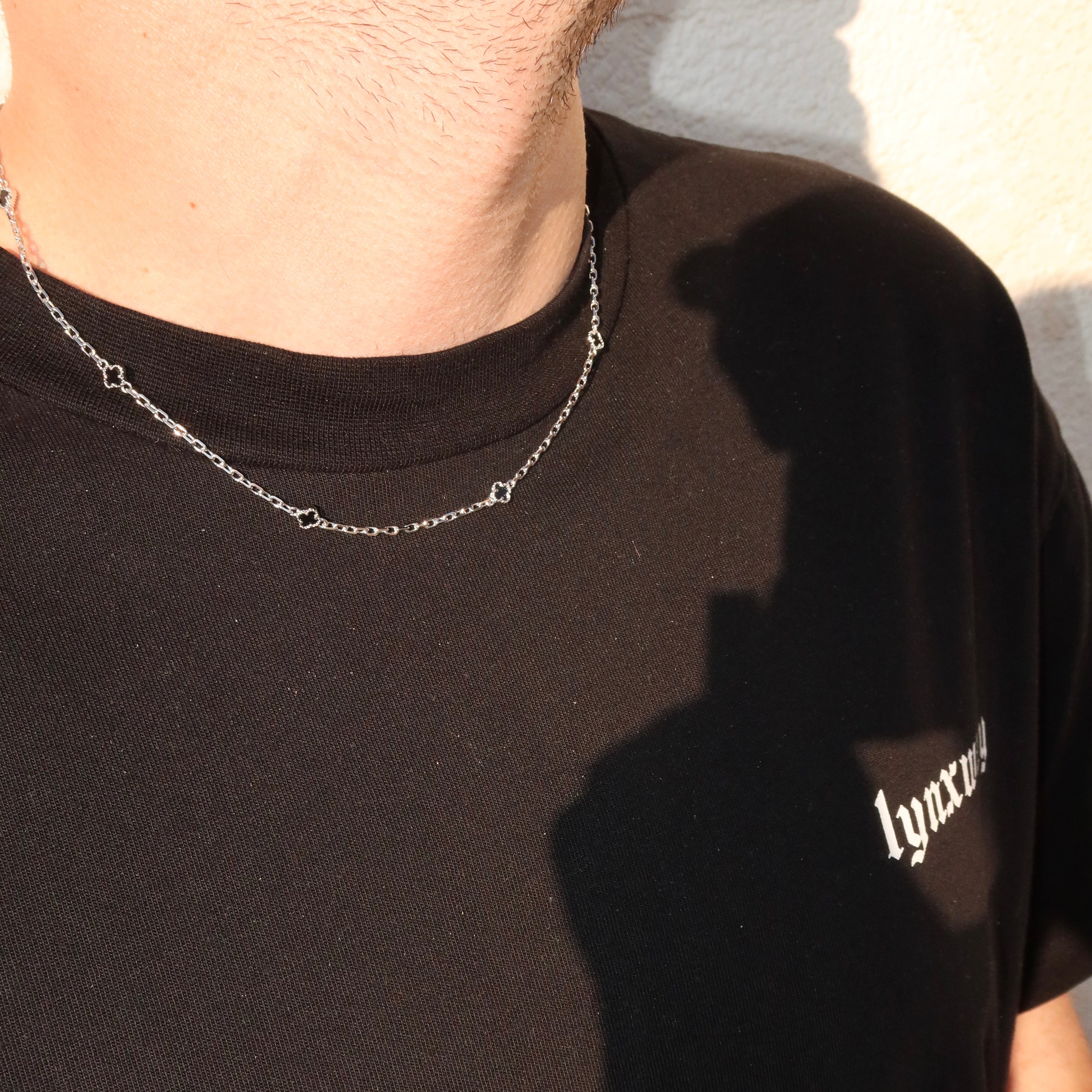 5mm White Gold Plated Motif Necklace