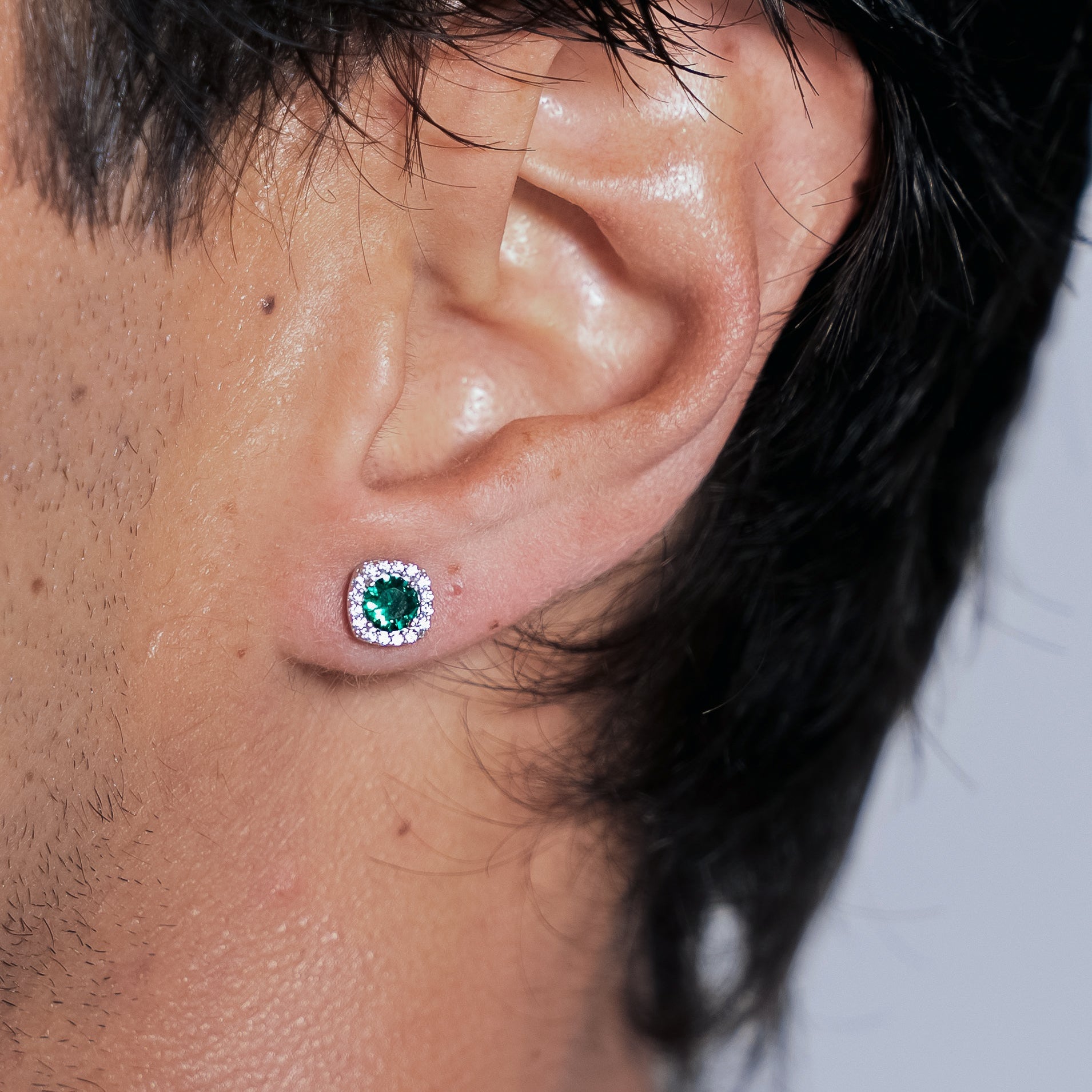 925 Silver Mini Küpe 8 Green