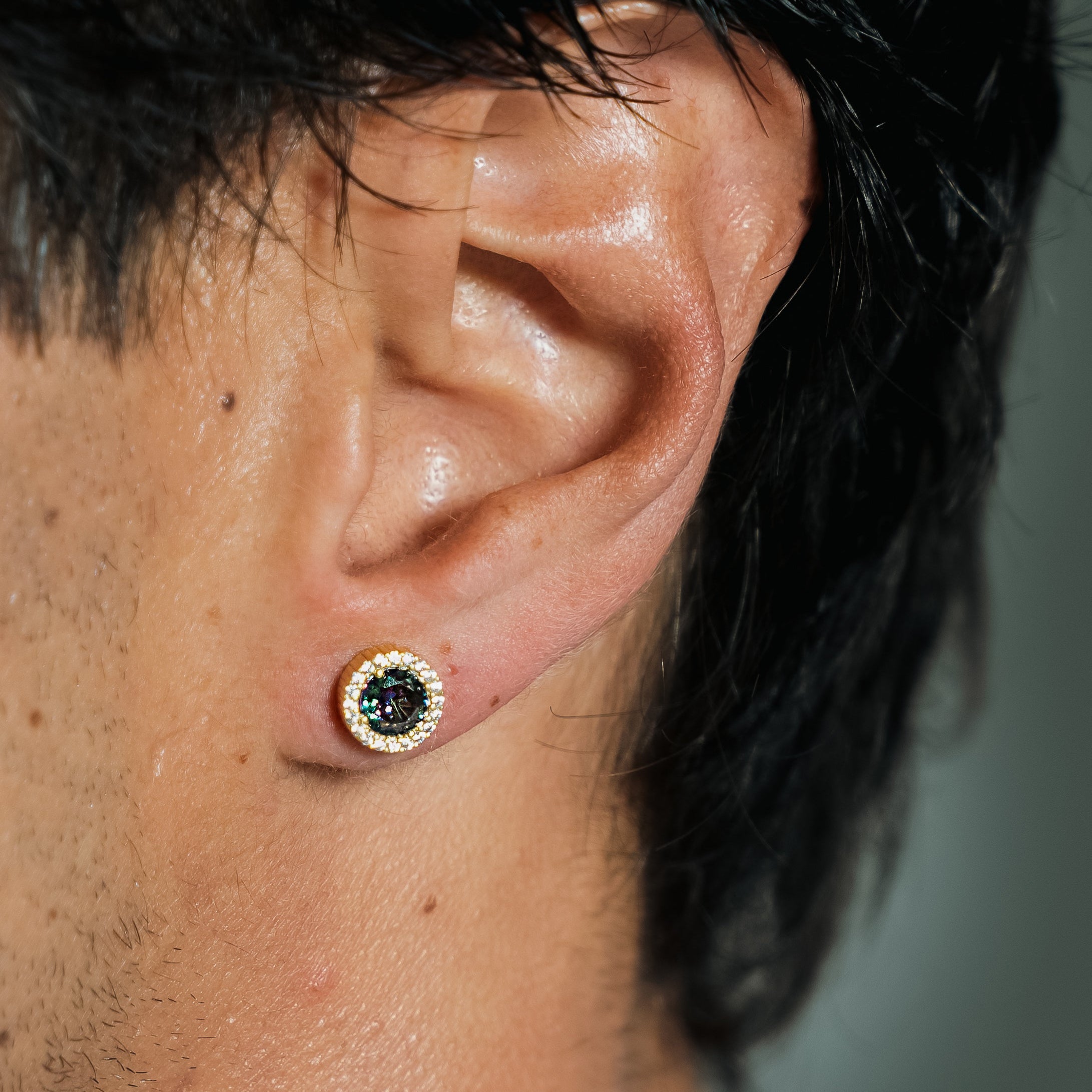 14K Plated 925 Silver Küpe Tourmaline