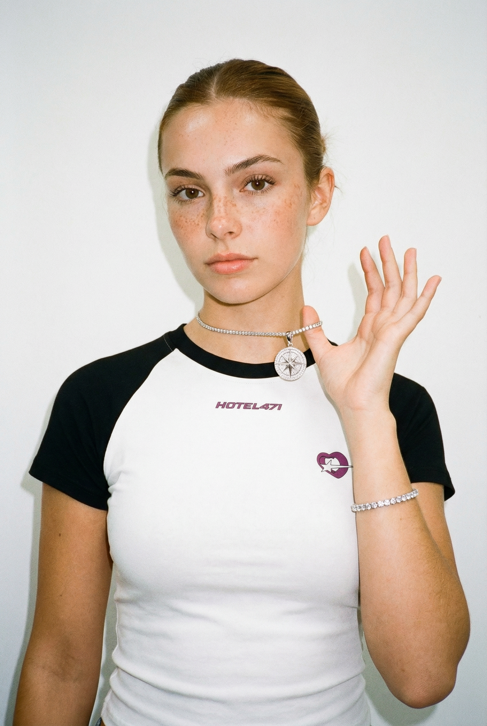 White Gold Plated Compass