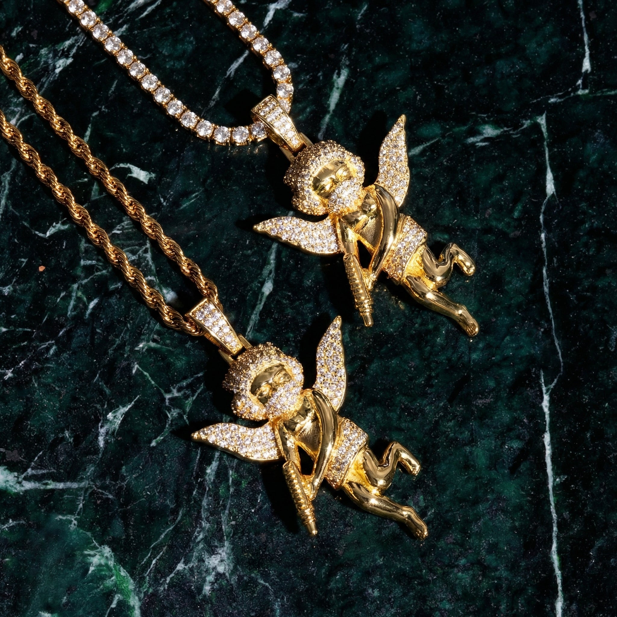 14K Gold Plated Criminal Angel Pendant