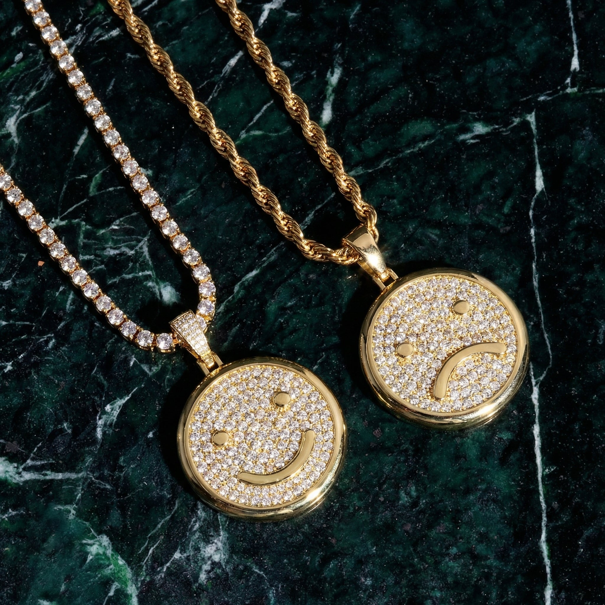 14K Gold Plated Double Face Pendant