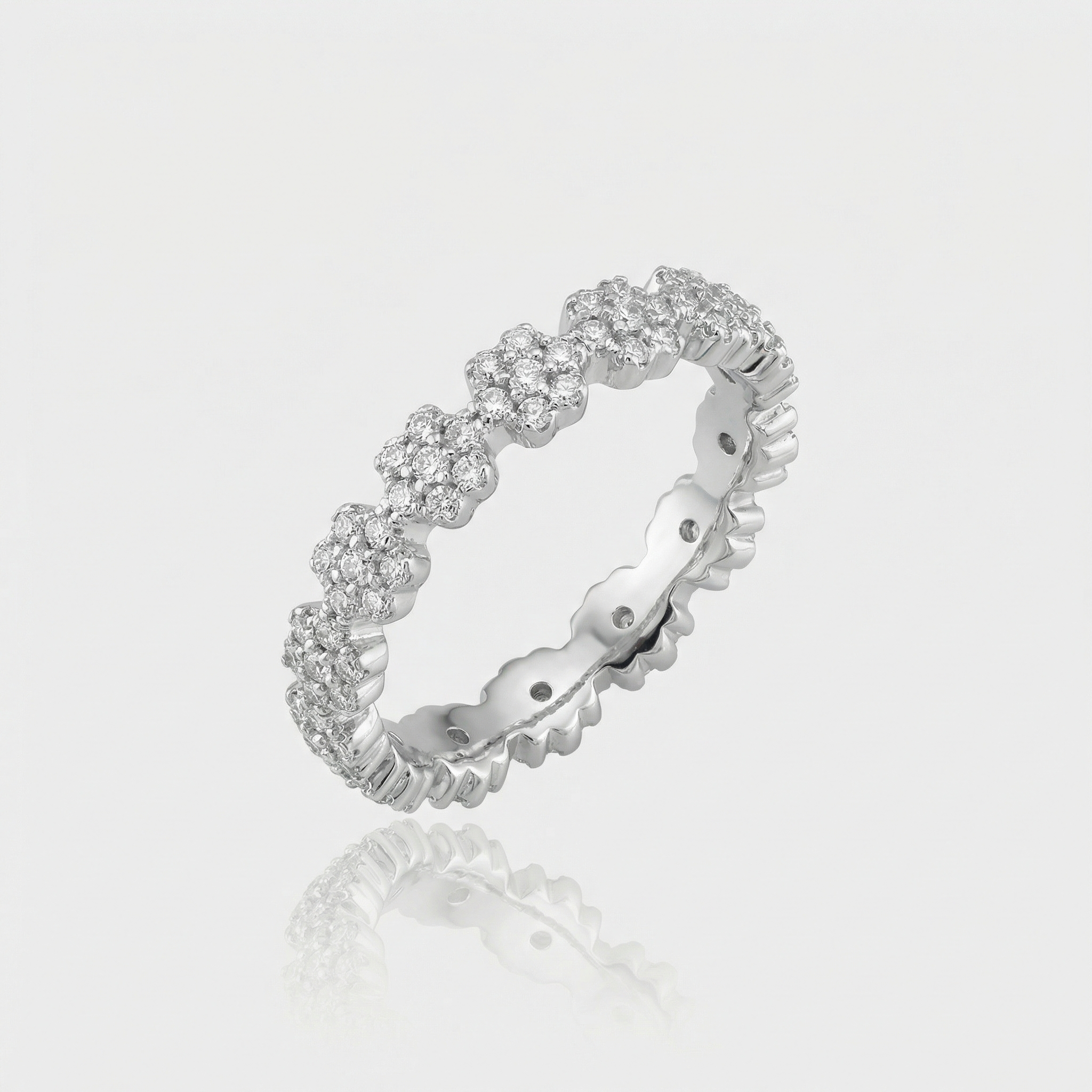 925 Silver Icy Flower Ring