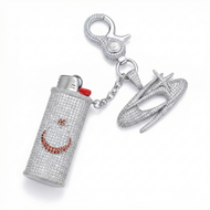 Iced Out Turkish Flag Lighter Case J6 + Iced Out Clasps + Iced GC Logo Pendant