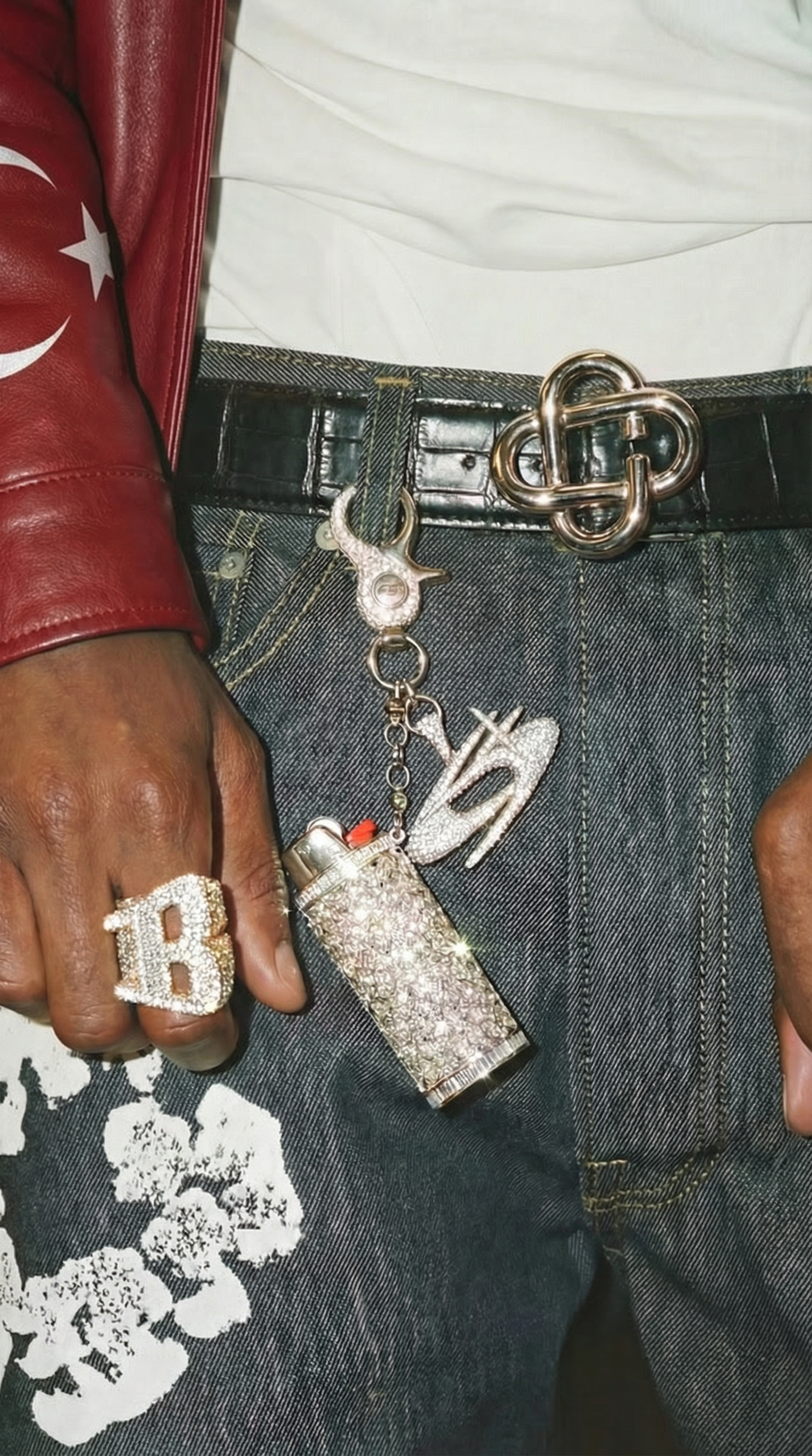 Iced Out Marquise Baguette Lighter Case + Iced Out Clasp + Iced GC Logo Pendant