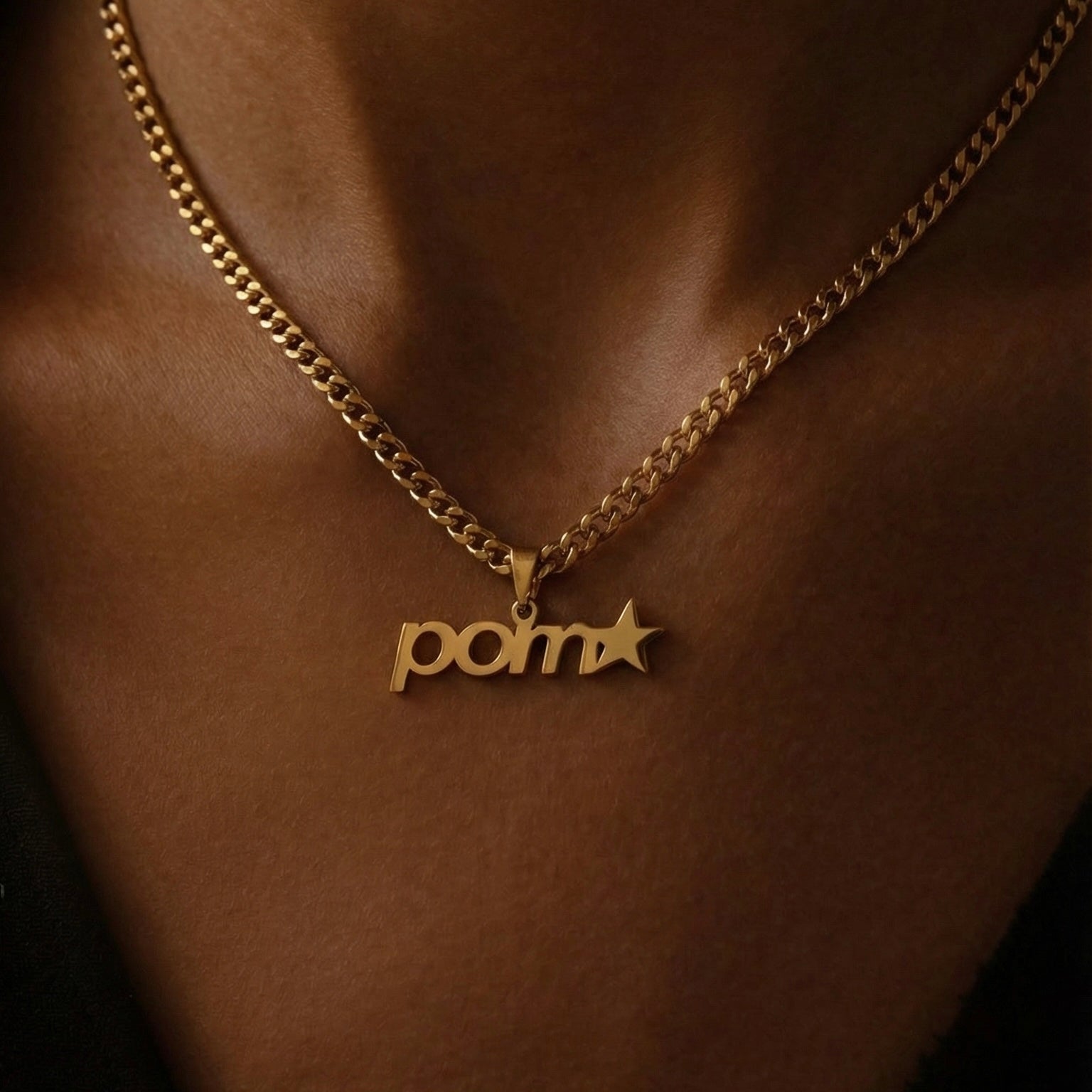 P*rnstar Pendant with 4mm Cuban Chain