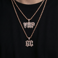 Iced Out Mini Gothic Letter Custom Pendant