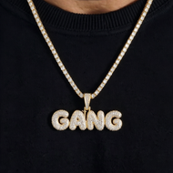 Iced Out Small Bubble Letter Custom Pendant