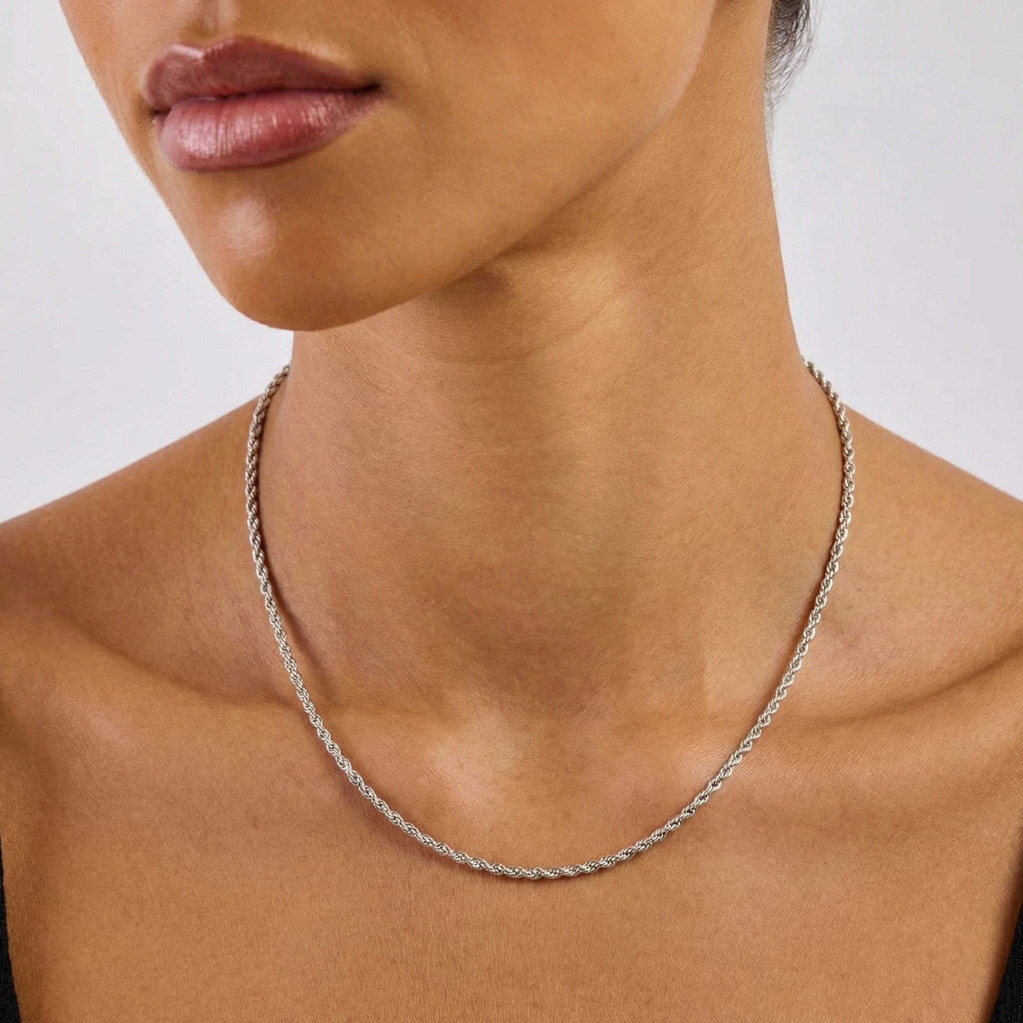 3mm White Gold Rope Chain W