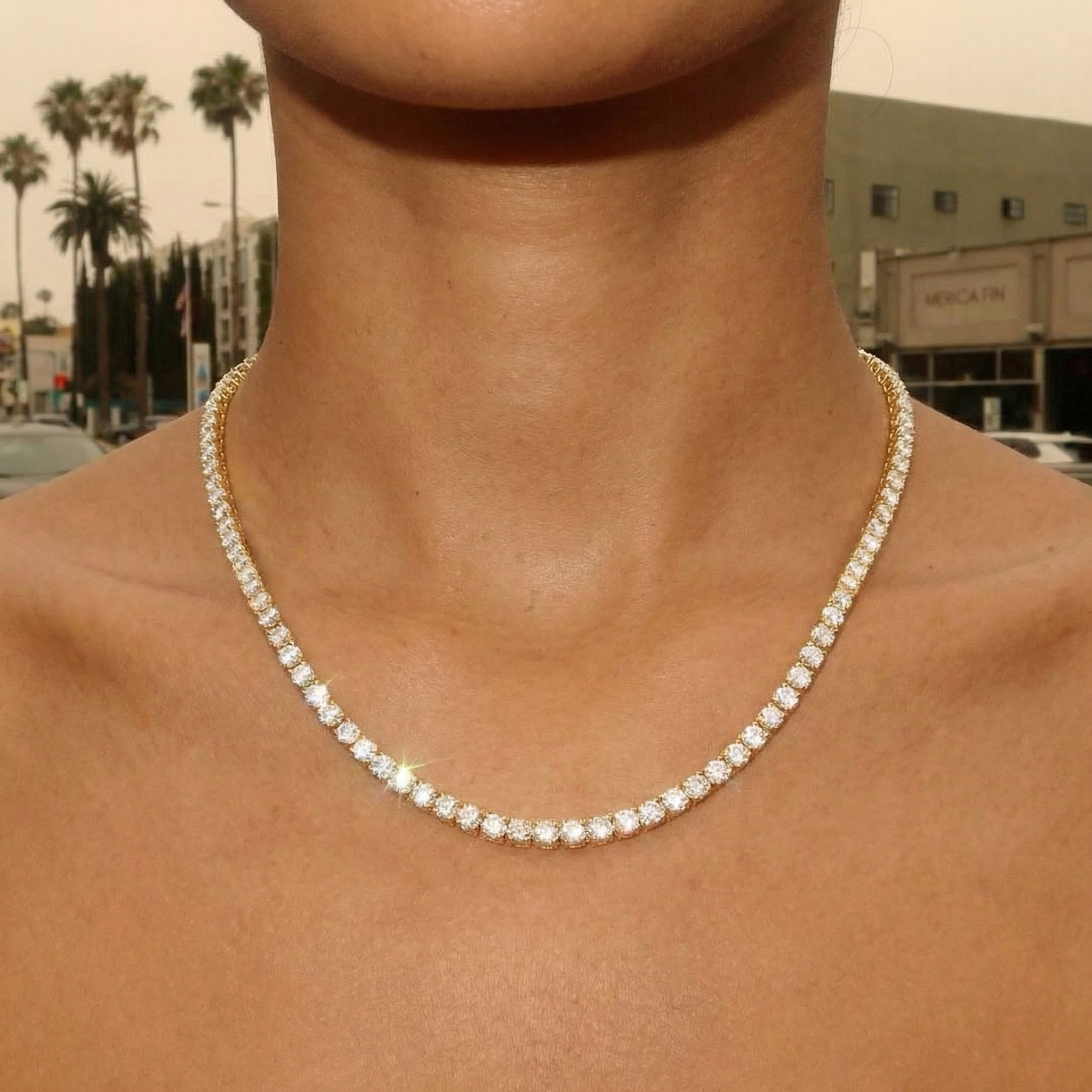 3mm 14K Gold Plated Tennis Chain W