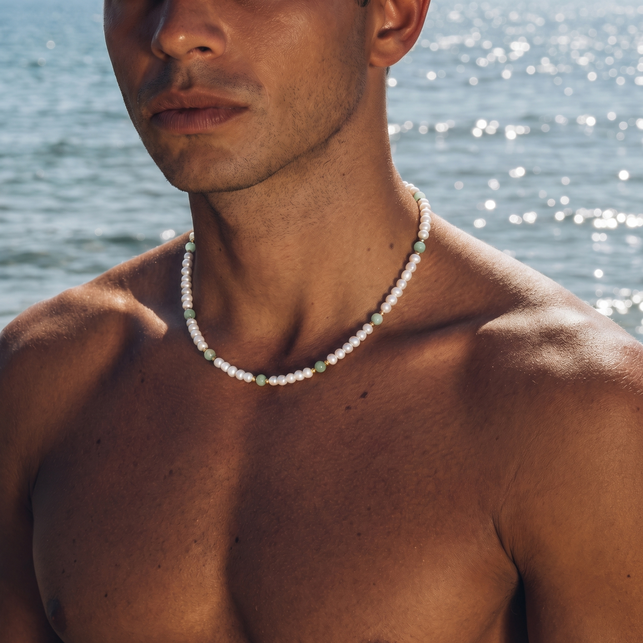 8mm Mother of Pearl Round Pearl Chain