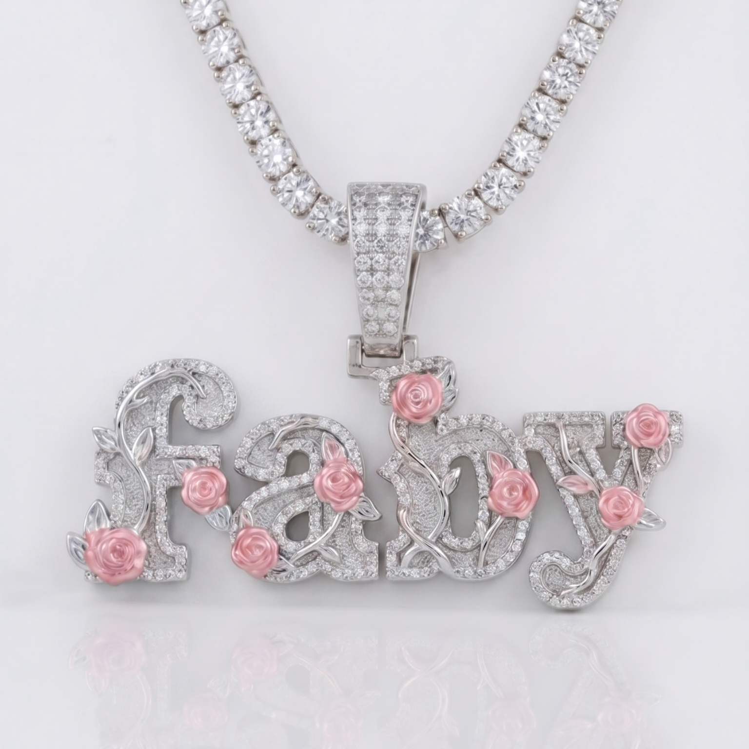 Icy Rose Small Custom Pendant