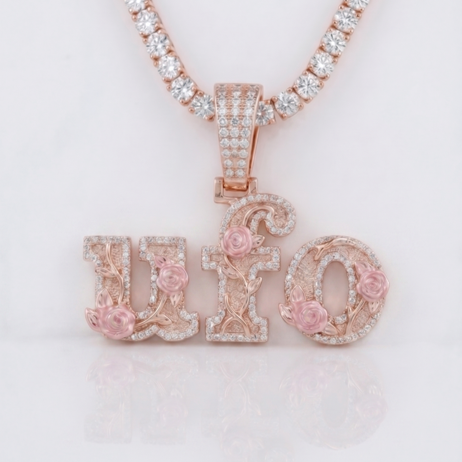 Icy Rose Small Custom Pendant