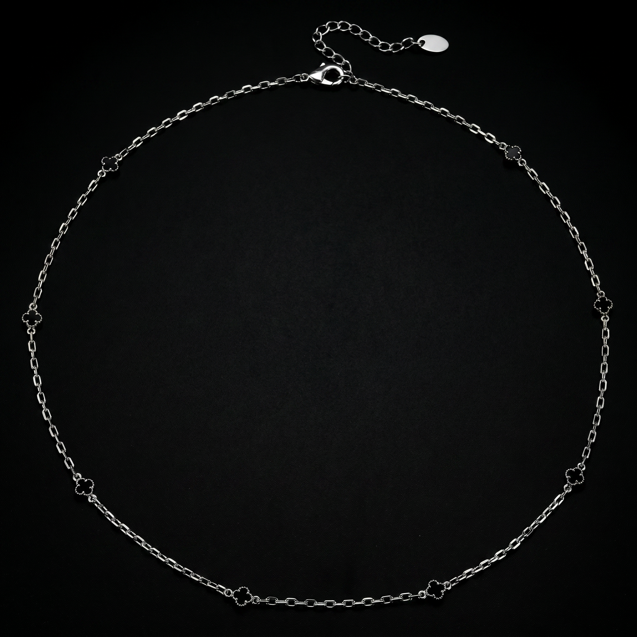 5mm White Gold Plated Motif Necklace
