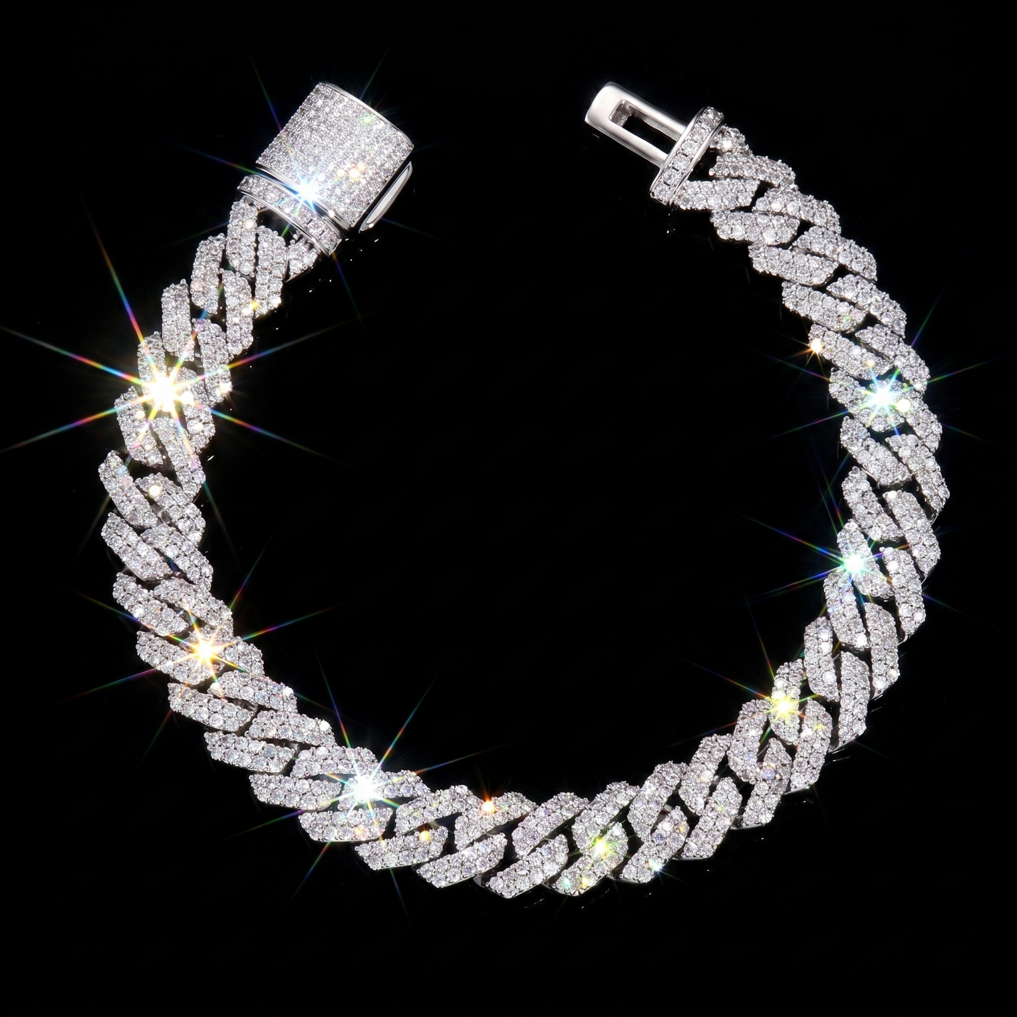 10mm White Gold Plated Cuban Bracelet