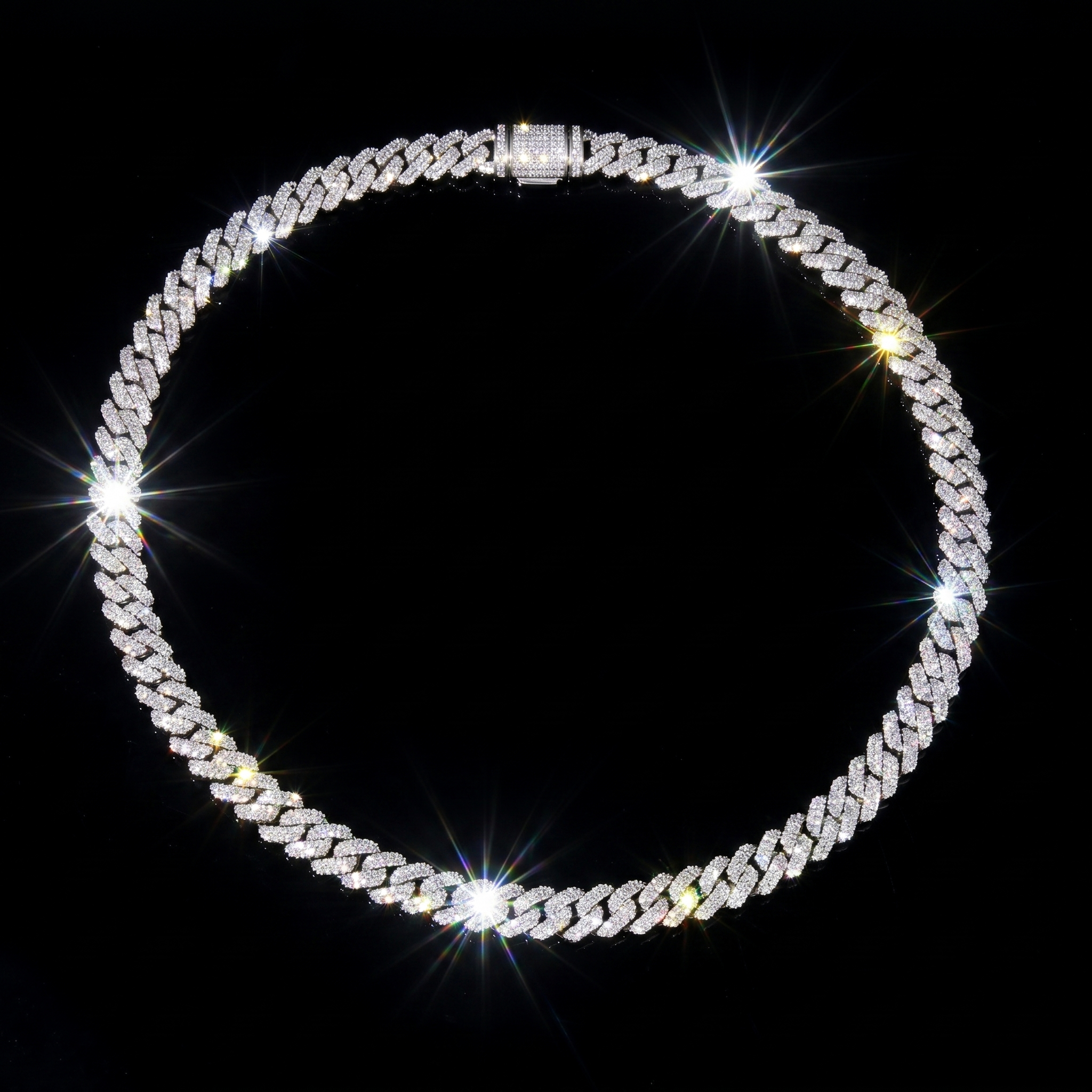 10mm White Gold Plated Cuban Chain
