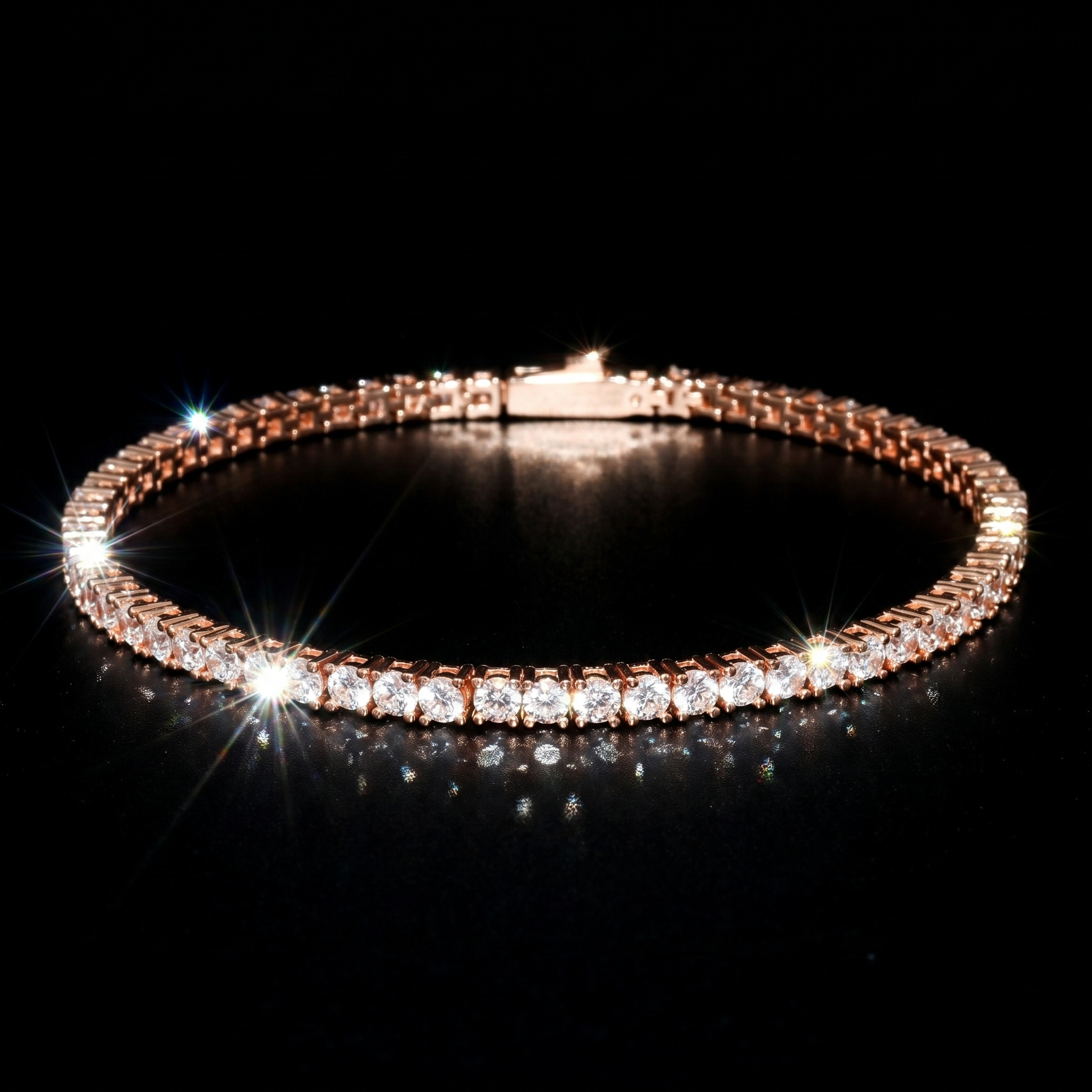 3mm Rose Gold Plated Tennis Bracelet