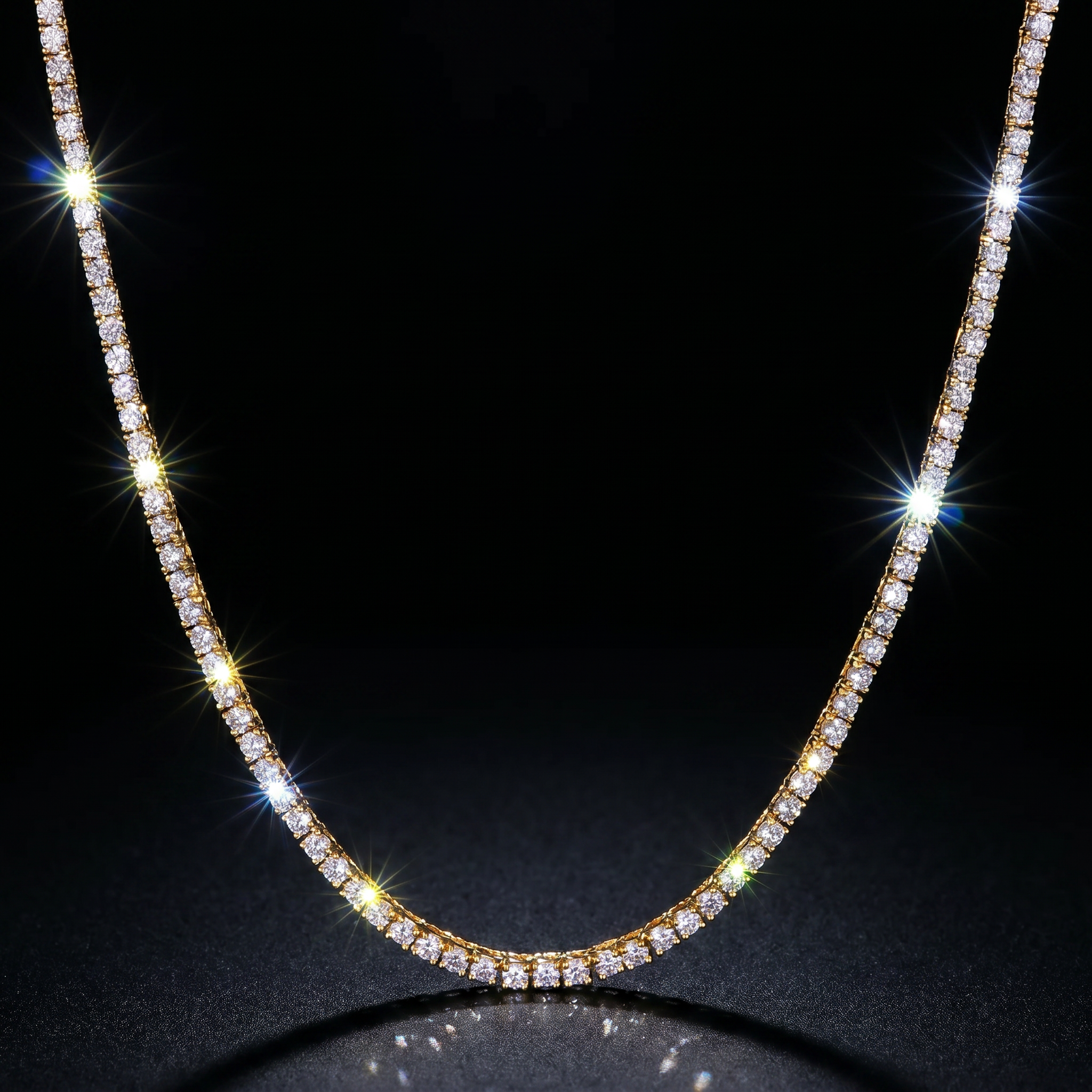 3mm 14K Gold Plated Tennis Chain W