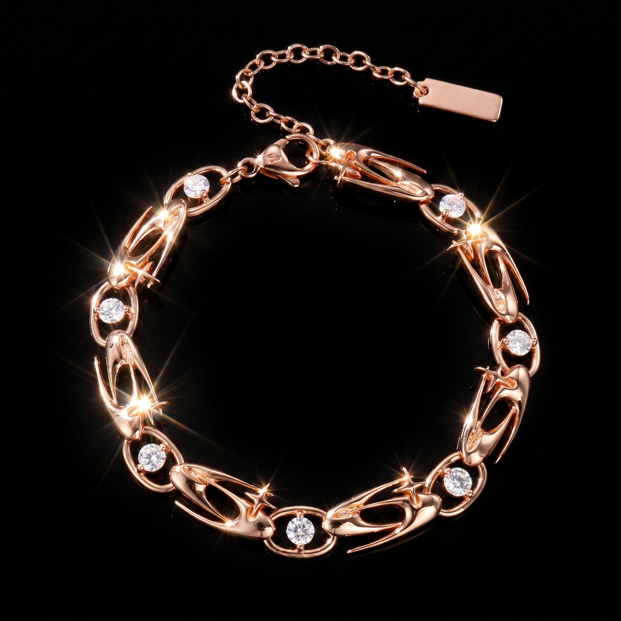 Rose Gold Plated GC Logo Link Bracelet