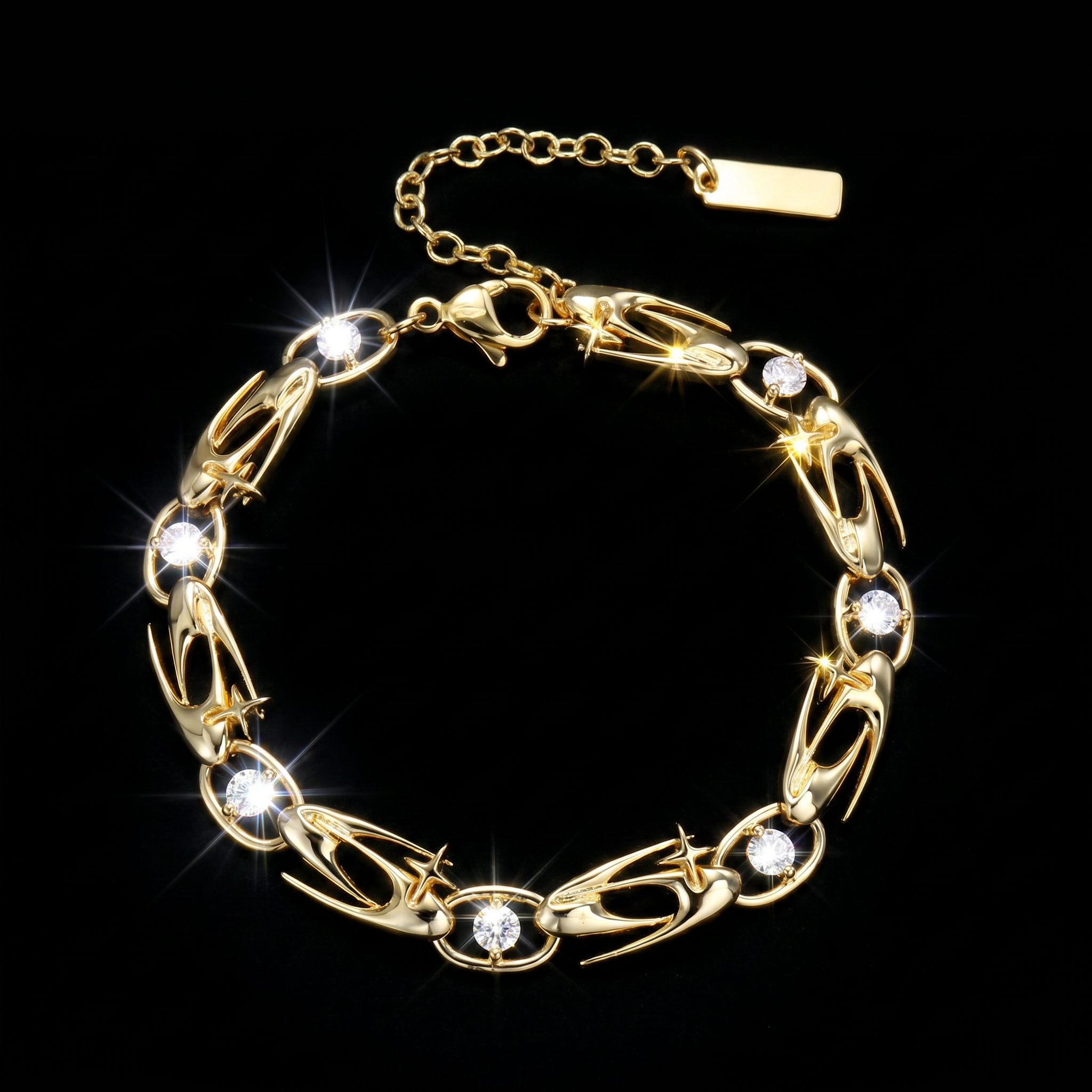 14K Gold Plated GC Logo Link Bracelet