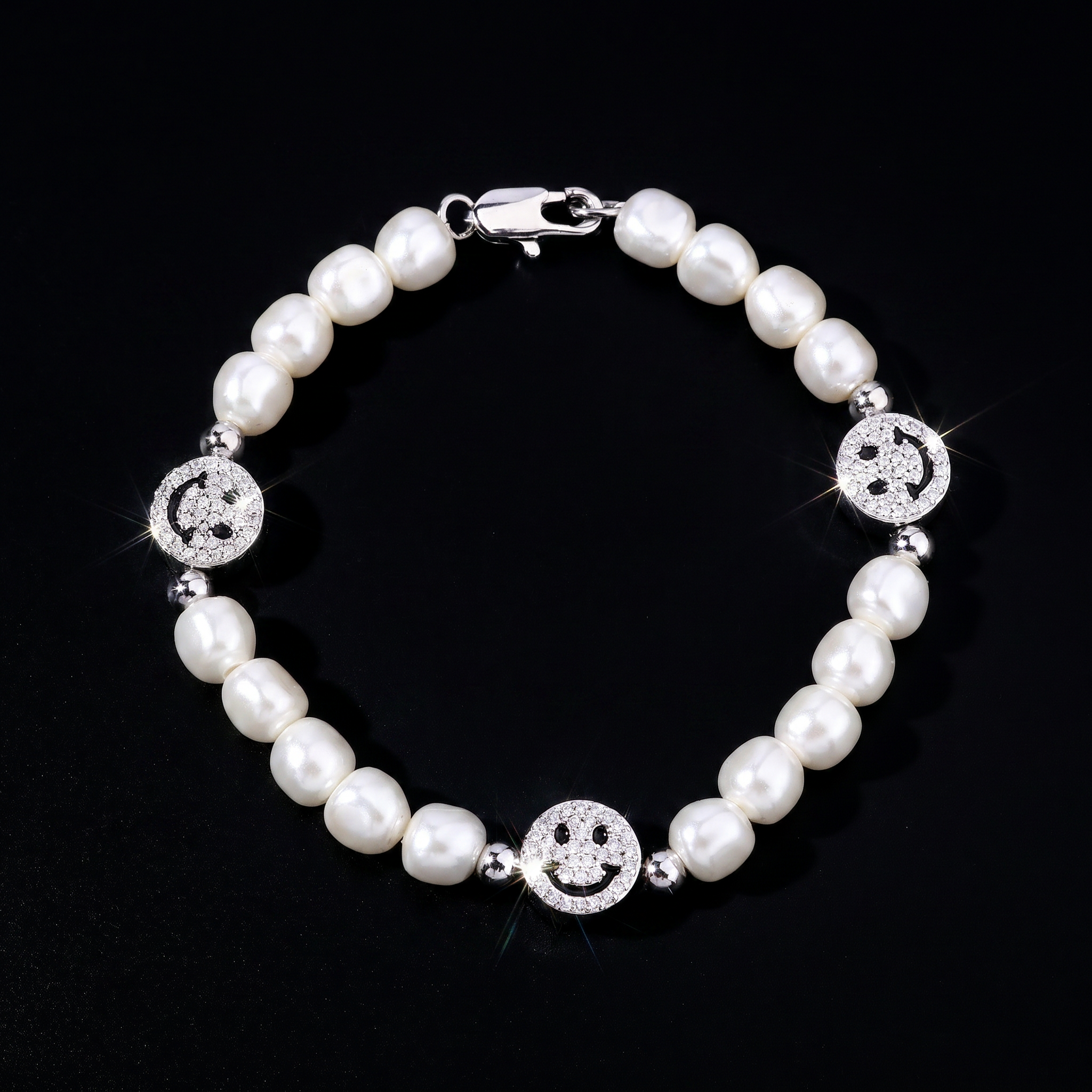Iced Pearl Smile Bracelet
