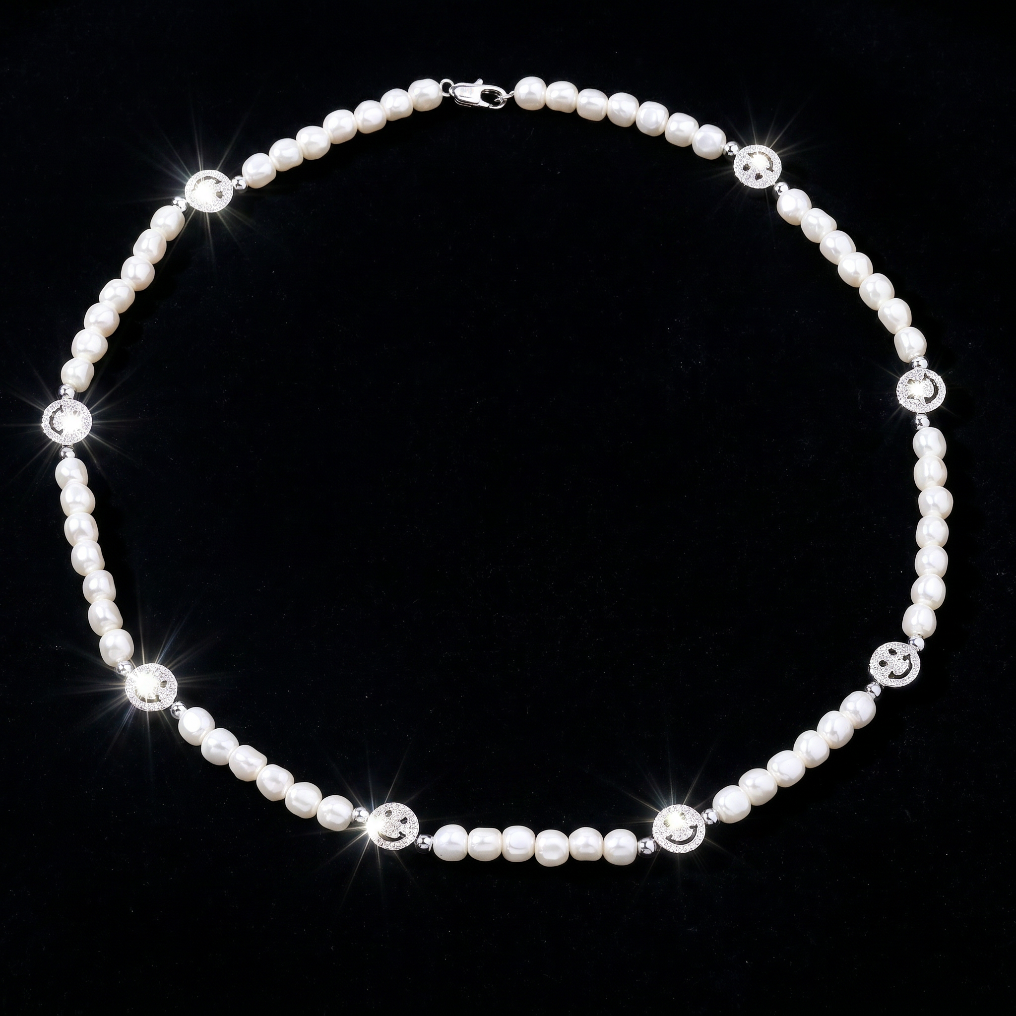Iced Pearl Smile Chain