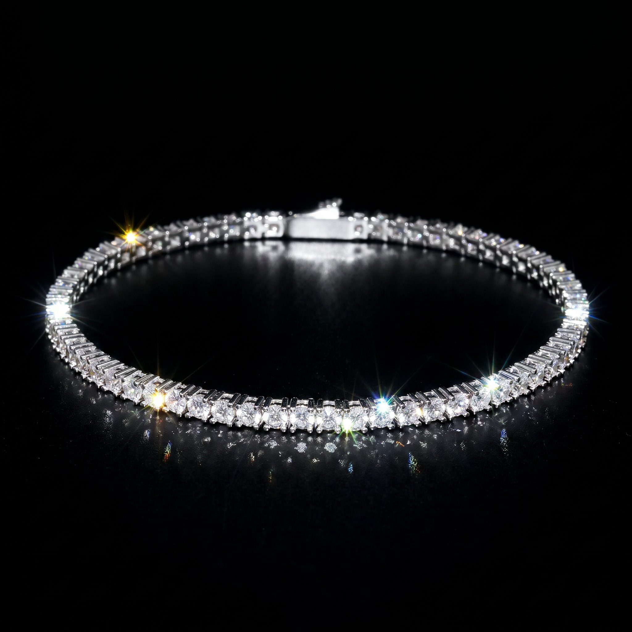 3mm White Gold Plated Tennis Bracelet