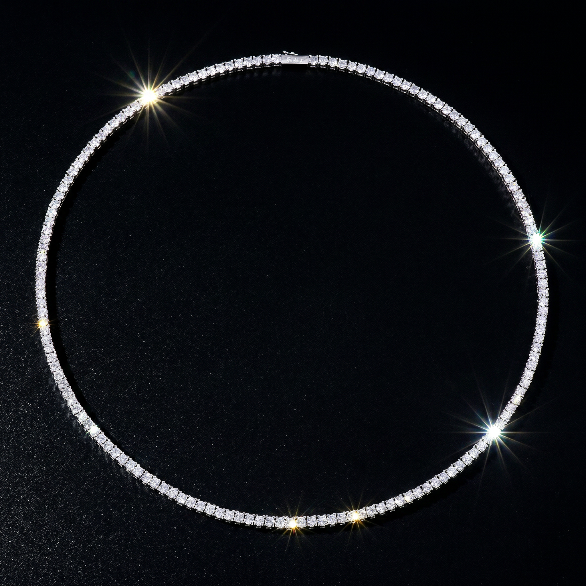 3mm White Gold Plated Tennis Chain