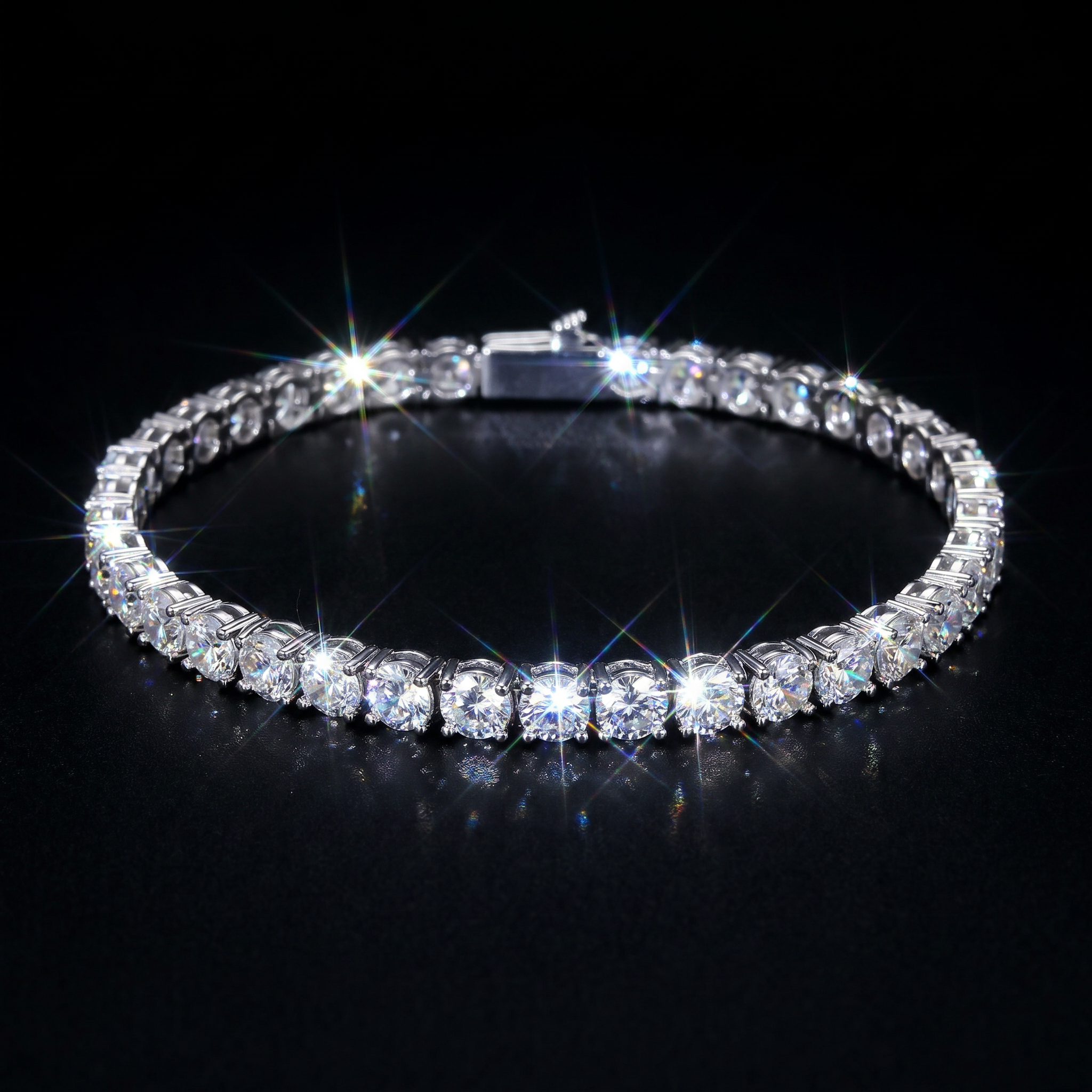 5mm White Gold Plated Tennis Bracelet
