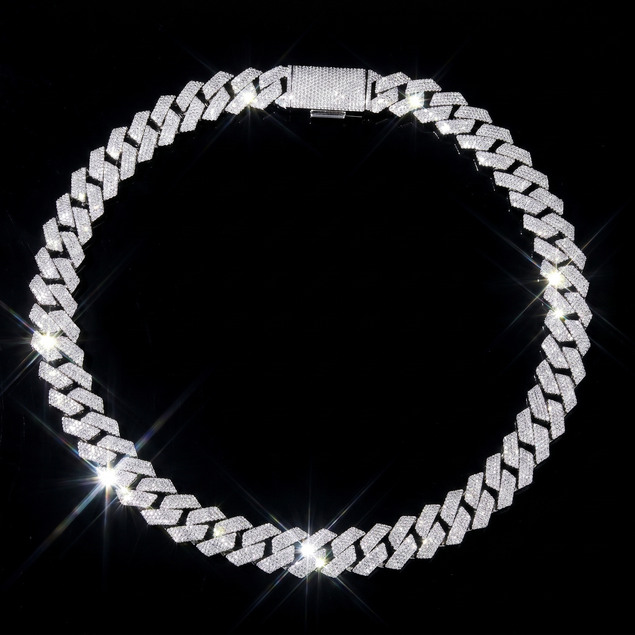 15mm White Gold Plated Cuban Chain