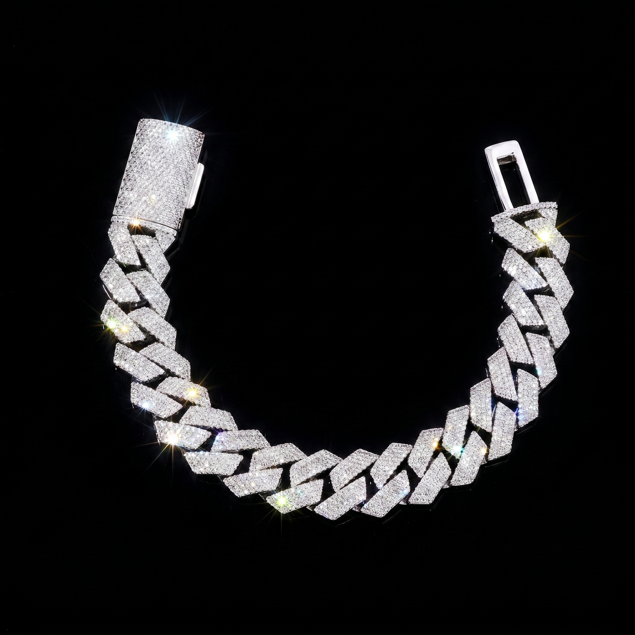 15mm White Gold Plated Cuban Bracelet