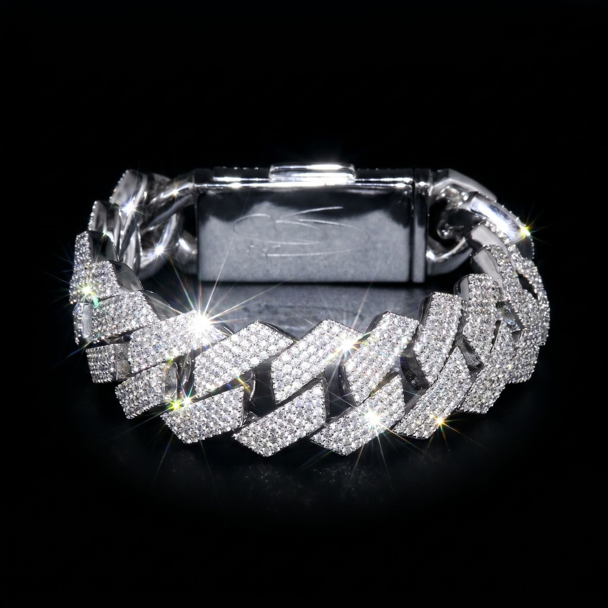 20mm White Gold Plated Cuban Bracelet