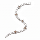 10mm White Gold Plated Champagne Star Motif Bracelet
