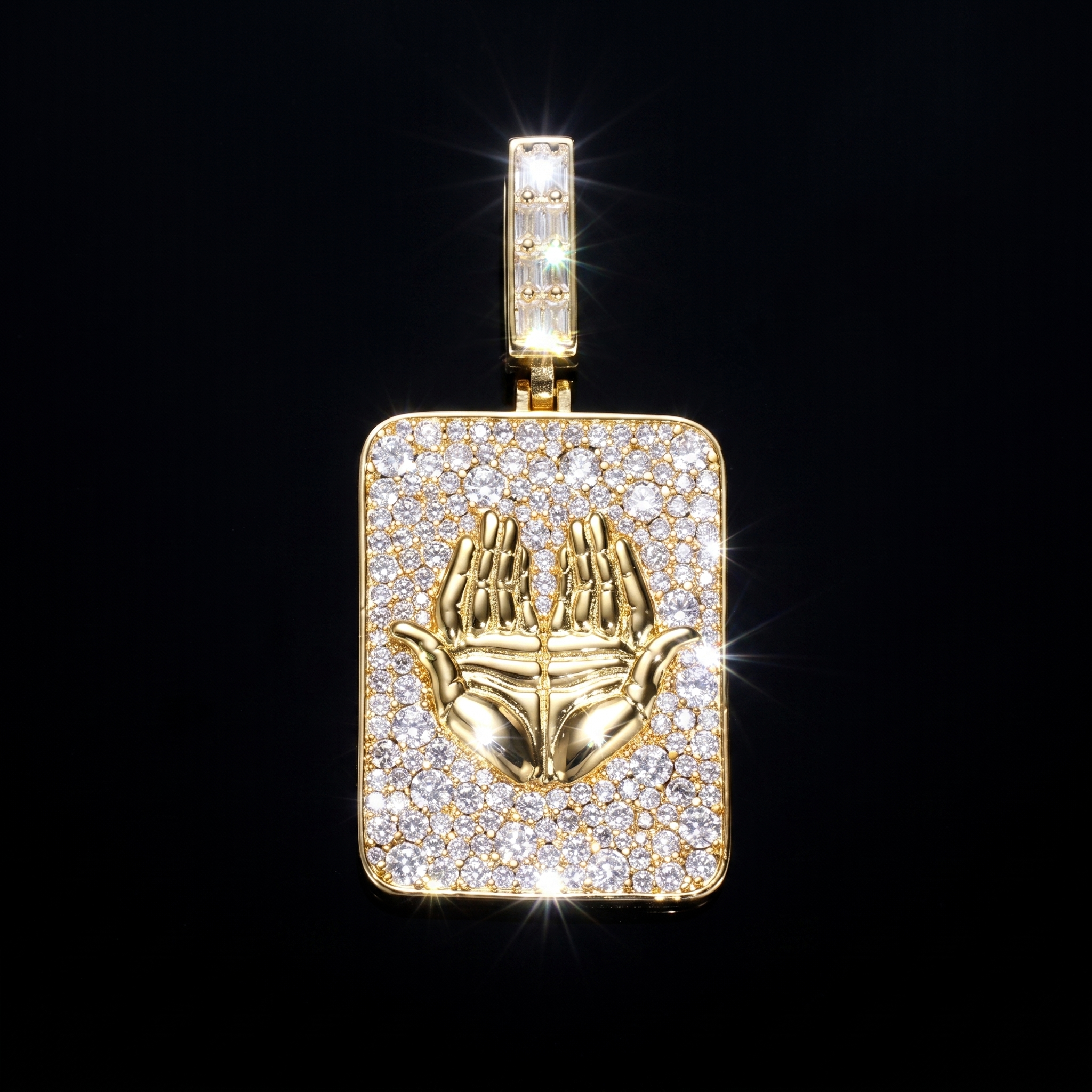 14K Gold Plated Mosaic Setting HMDL Pendant