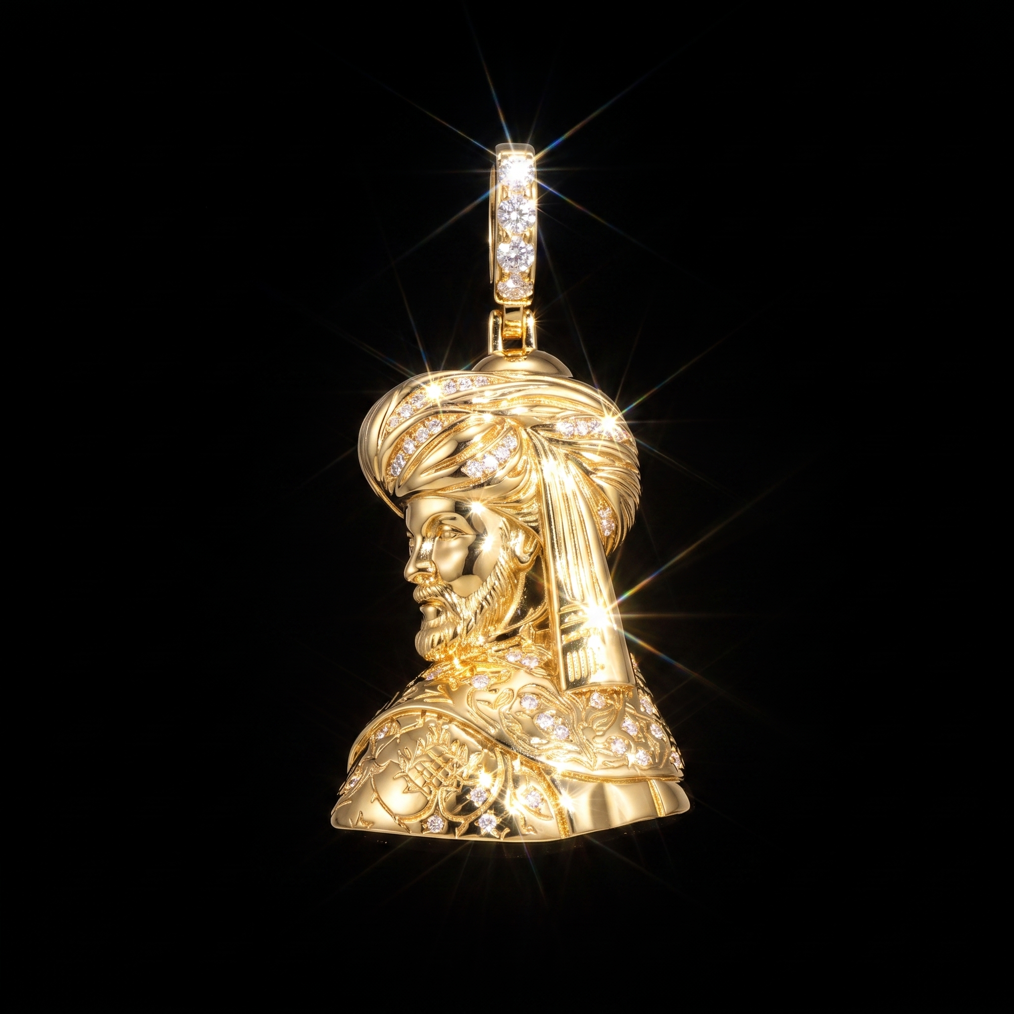 14K Gold Plated ''Fatih Sultan Mehmed'' Pendant