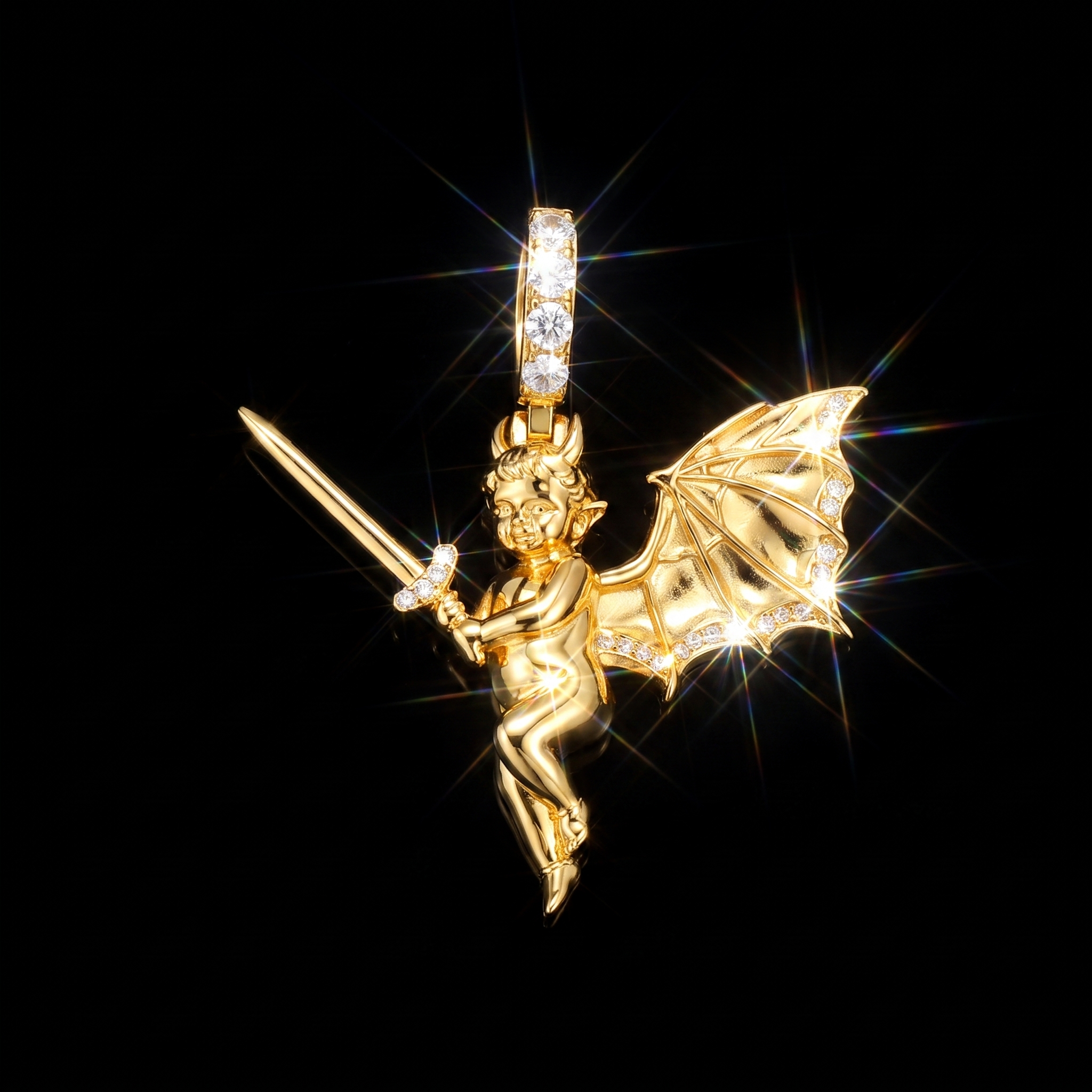 14K Gold Plated Devil Angel