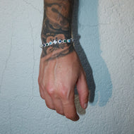 White Gold Plated Multi Color Shape Tennis Bracelet