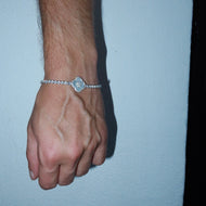 925 Silver Iced Motif Tennis Bracelet