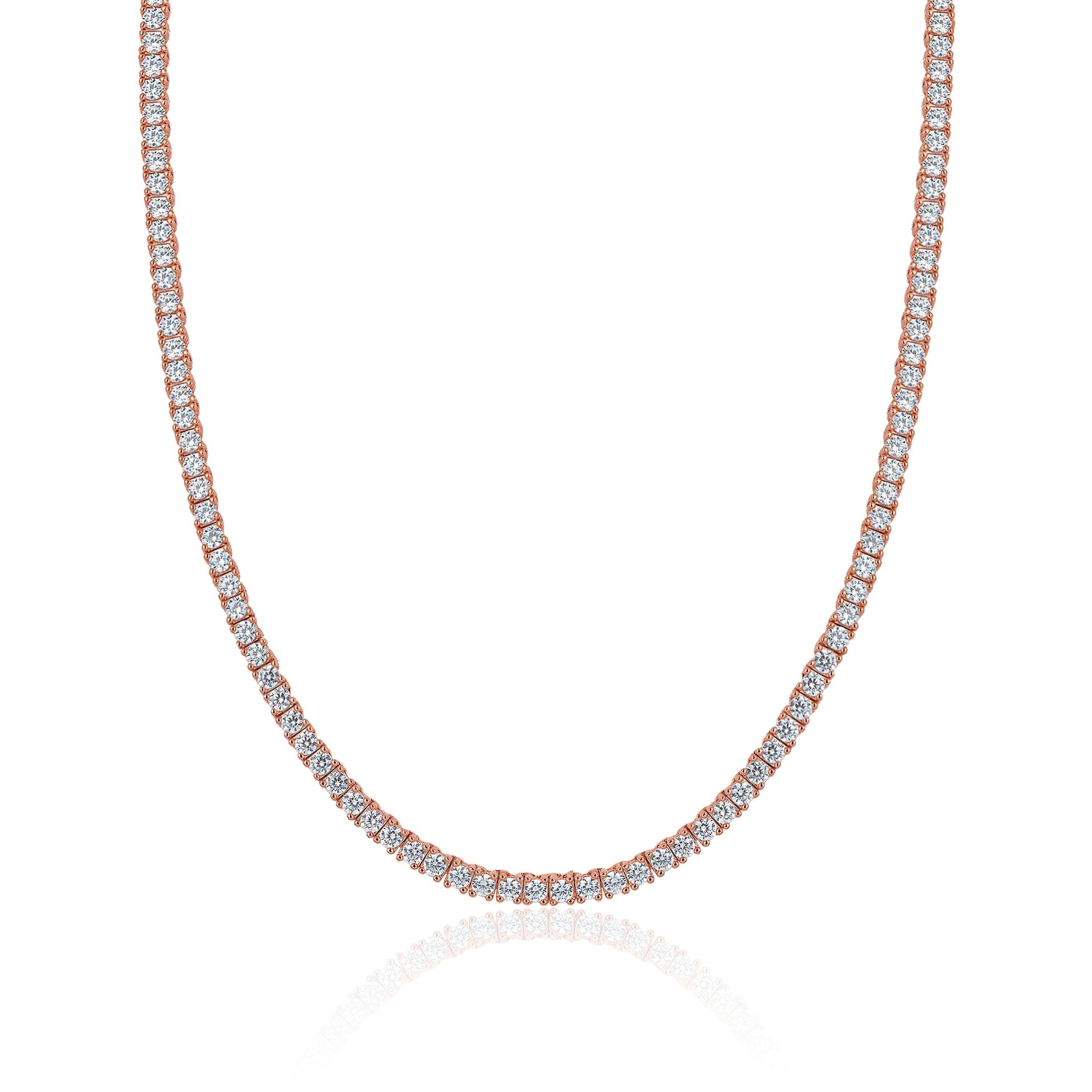 3mm Rose Gold Plated Tennis Chain - 20'' (50cm)