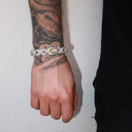 White Gold Plated Eye Infinity Bracelet