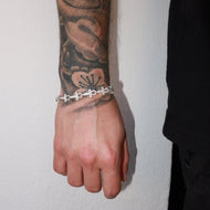 White Gold Plated Ankh Line Bracelet