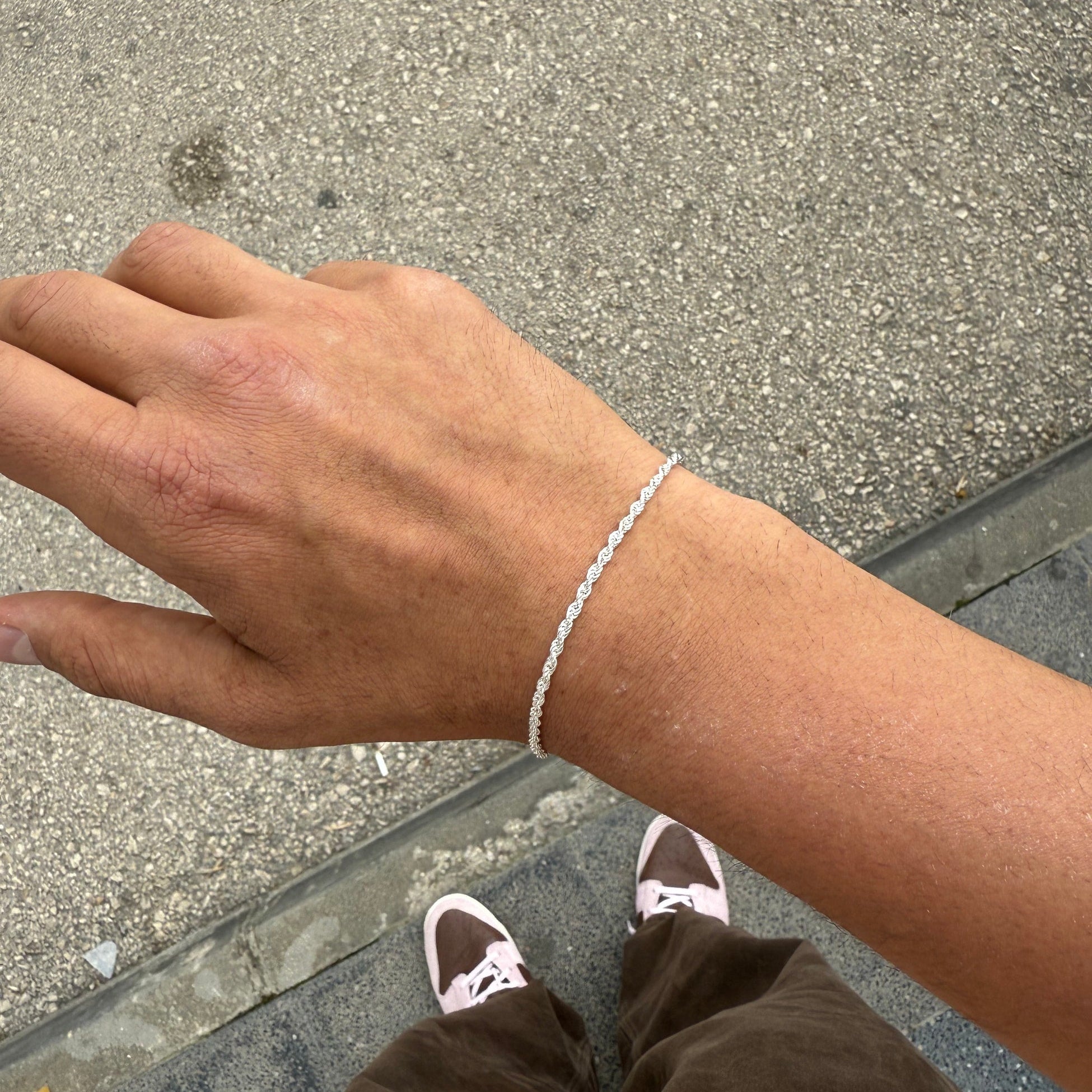 925 Silver 3mm Rope Bracelet