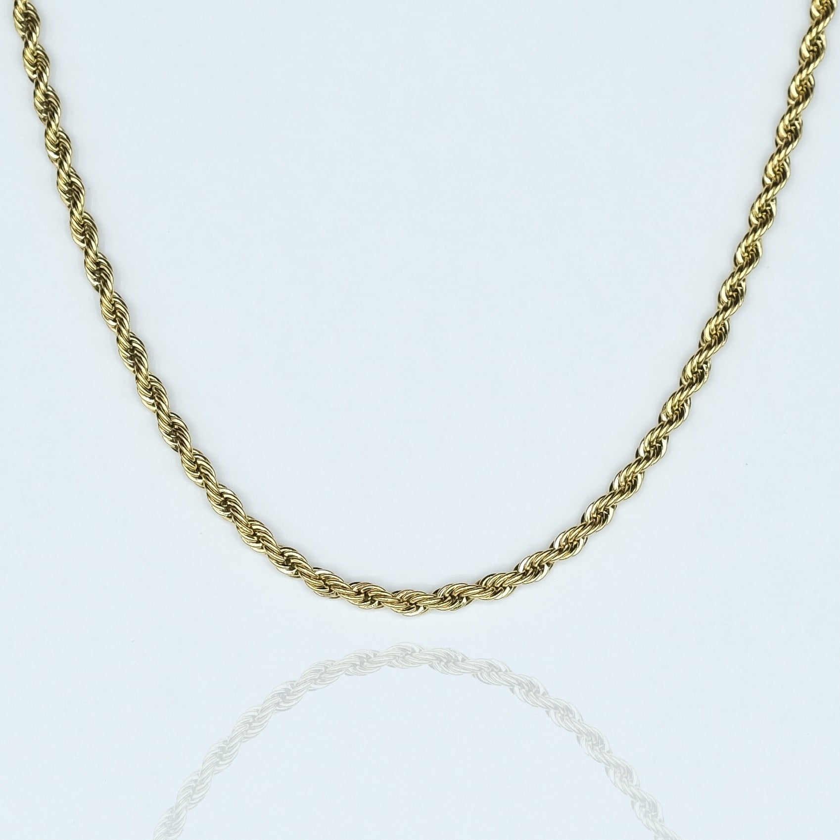 3mm Gold Plated Rope Chain - 18''(45cm)