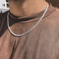 925 Sterling 4mm Miami Cuban Chain - 22''(55cm) Gümüş