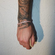 7mm Rose Gold Plated Square Baguette Bracelet