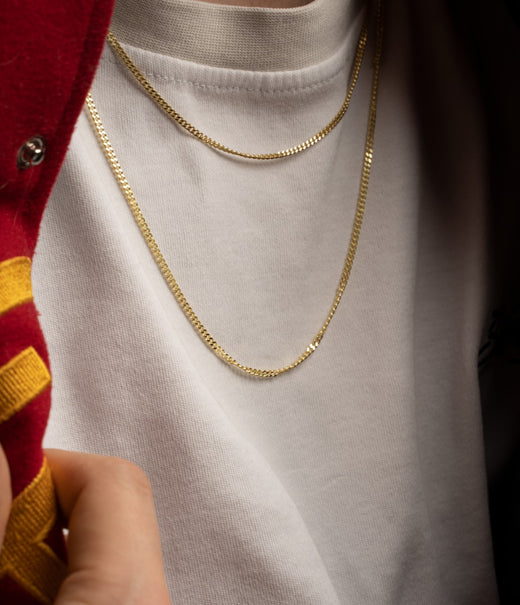 925 Sterling Gold Plated Micro Miami Cuban Chain - 22''(55cm)
