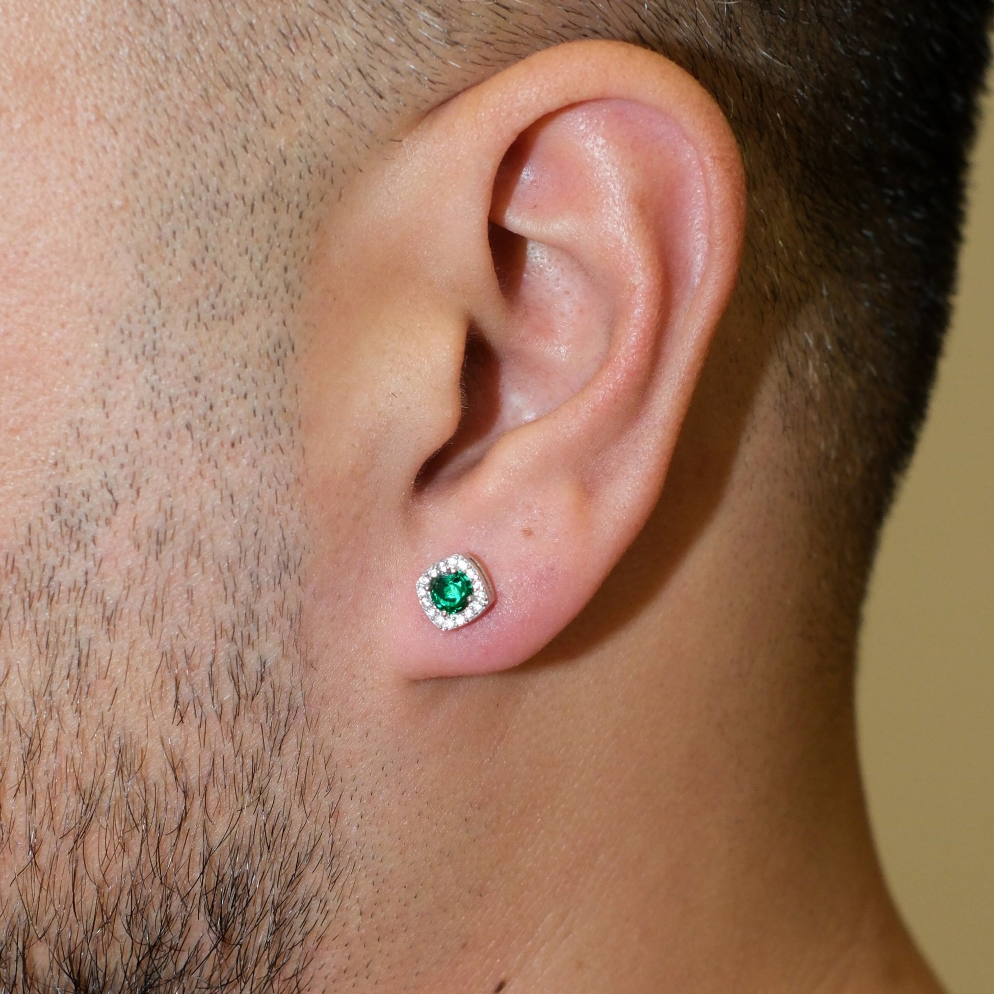 925 Silver Mini Küpe 8 Green
